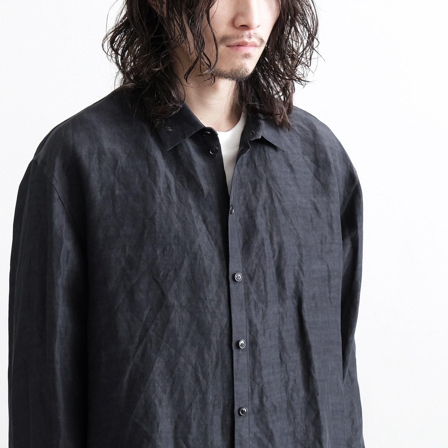 LINEN RAYON DYEING SPECK OVERSIZED SHIRT Ver.B [OBSIDIAN LINEN RAYON DYEING SPECK OVERSIZED SHIRT Ver.B [OBSIDIAN