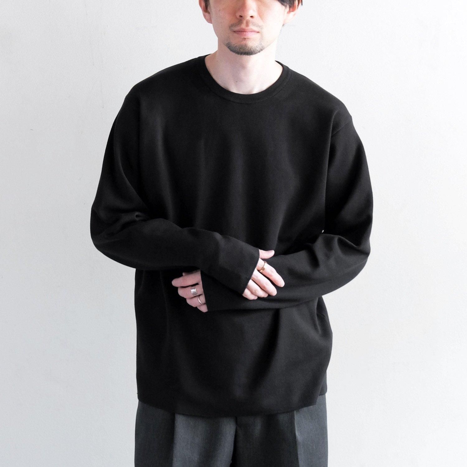 32G SMOOTH KNIT LONG T-SHIRT [BLACK] - WUNDER 大阪 セレクト