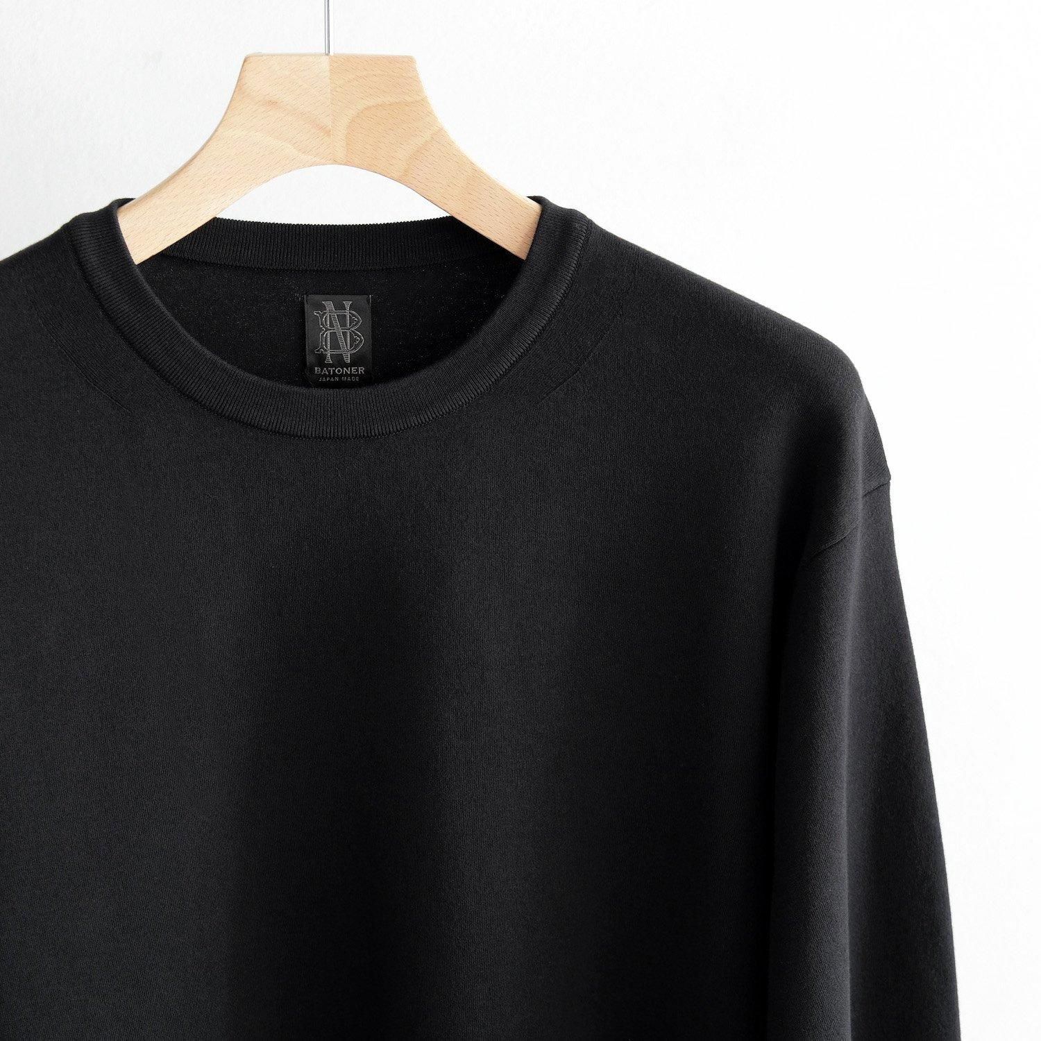 32G SMOOTH KNIT LONG T-SHIRT [BLACK] - WUNDER 大阪 セレクト