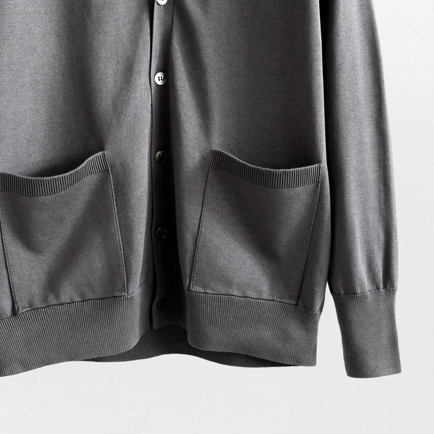 THE SEAISLAND COTTON V NECK CARDIGAN [DARK GRAY] - WUNDER