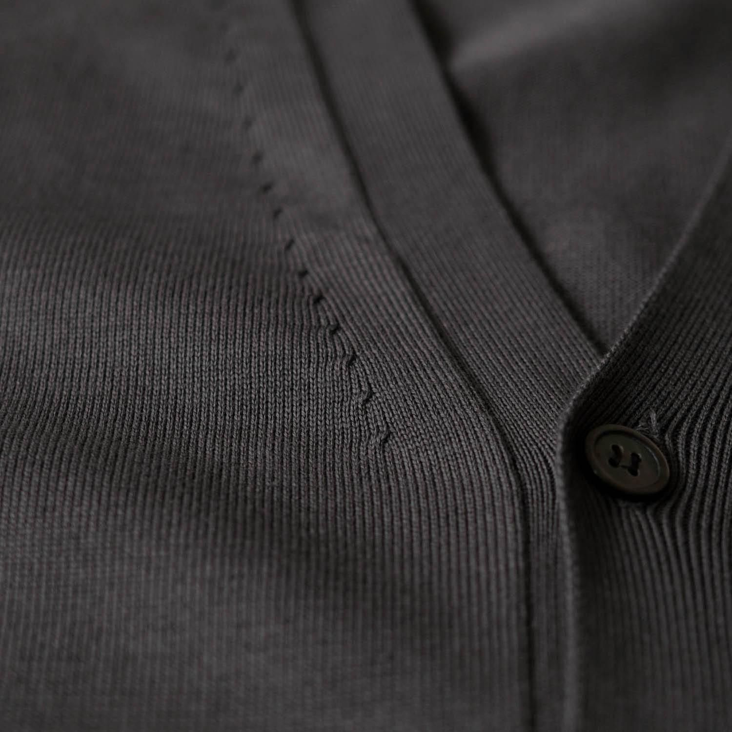 THE SEAISLAND COTTON V NECK CARDIGAN [DARK GRAY] - WUNDER