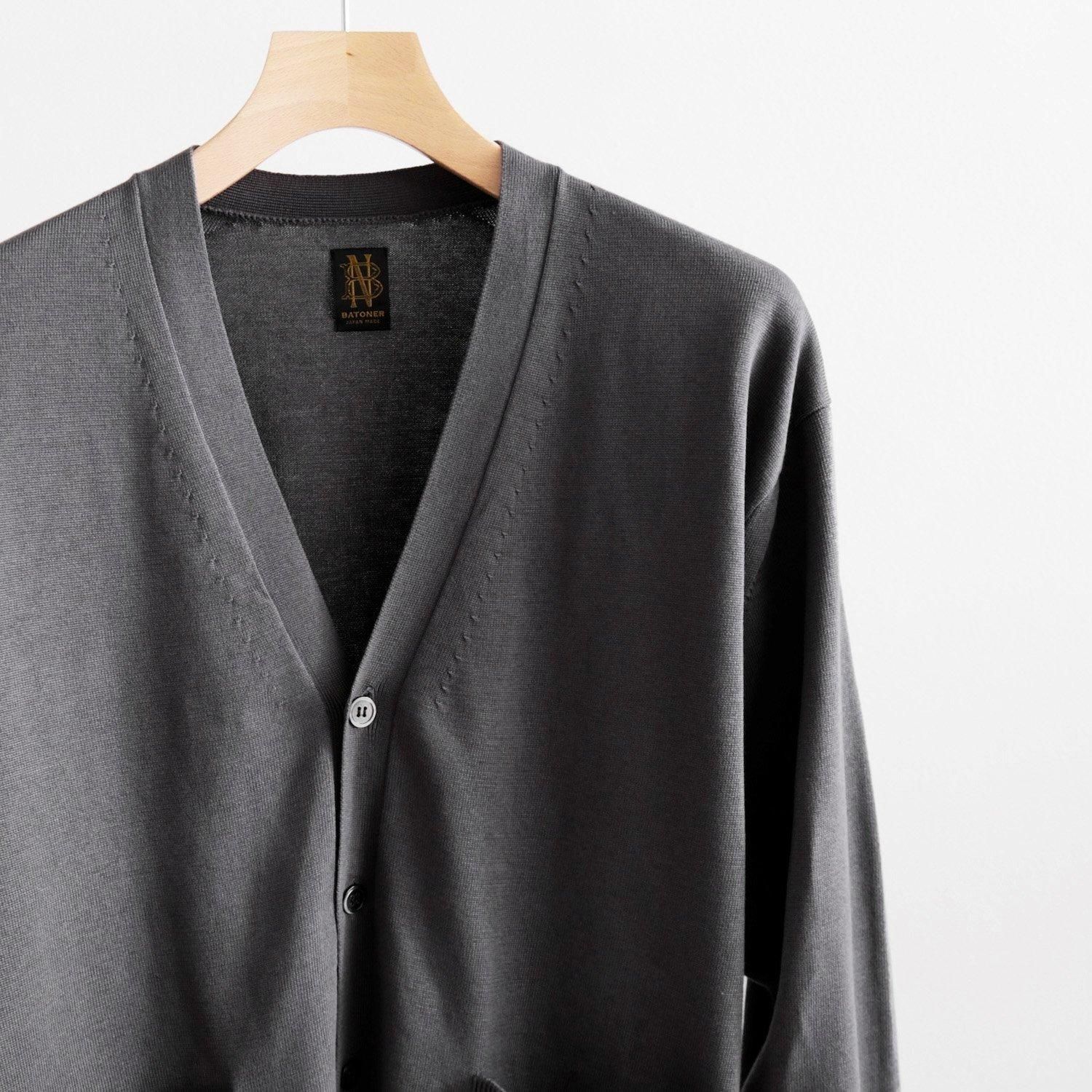 トップス THE SEA COTTON V NECK CARDIGAN THE SEAISLAND COTTON V NECK CARDIGAN [DARK GRAY] - WUNDER