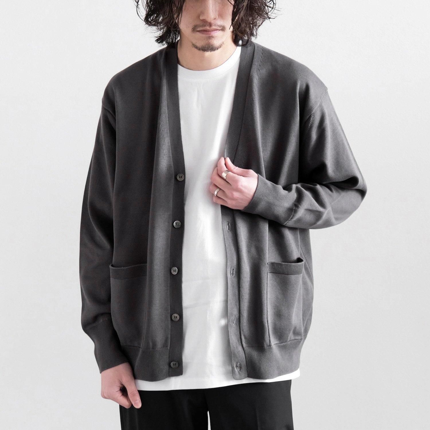 THE SEAISLAND COTTON V NECK CARDIGAN [DARK GRAY]
