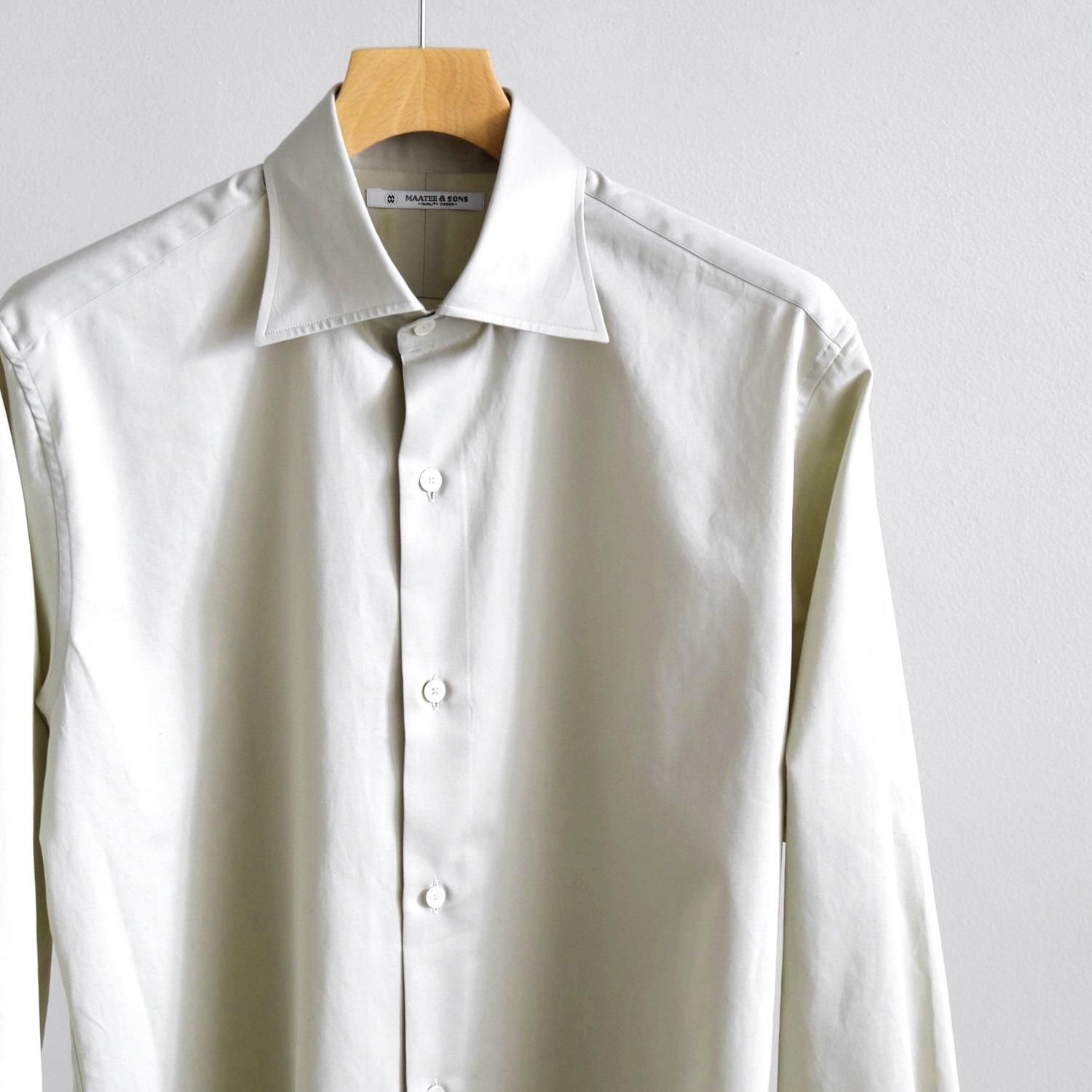 MAATE & SONS 薄緑 シャツ サイズ3 ＆ロゴオーバーサイズTシャツ＜セージグリーン＞(S セージ