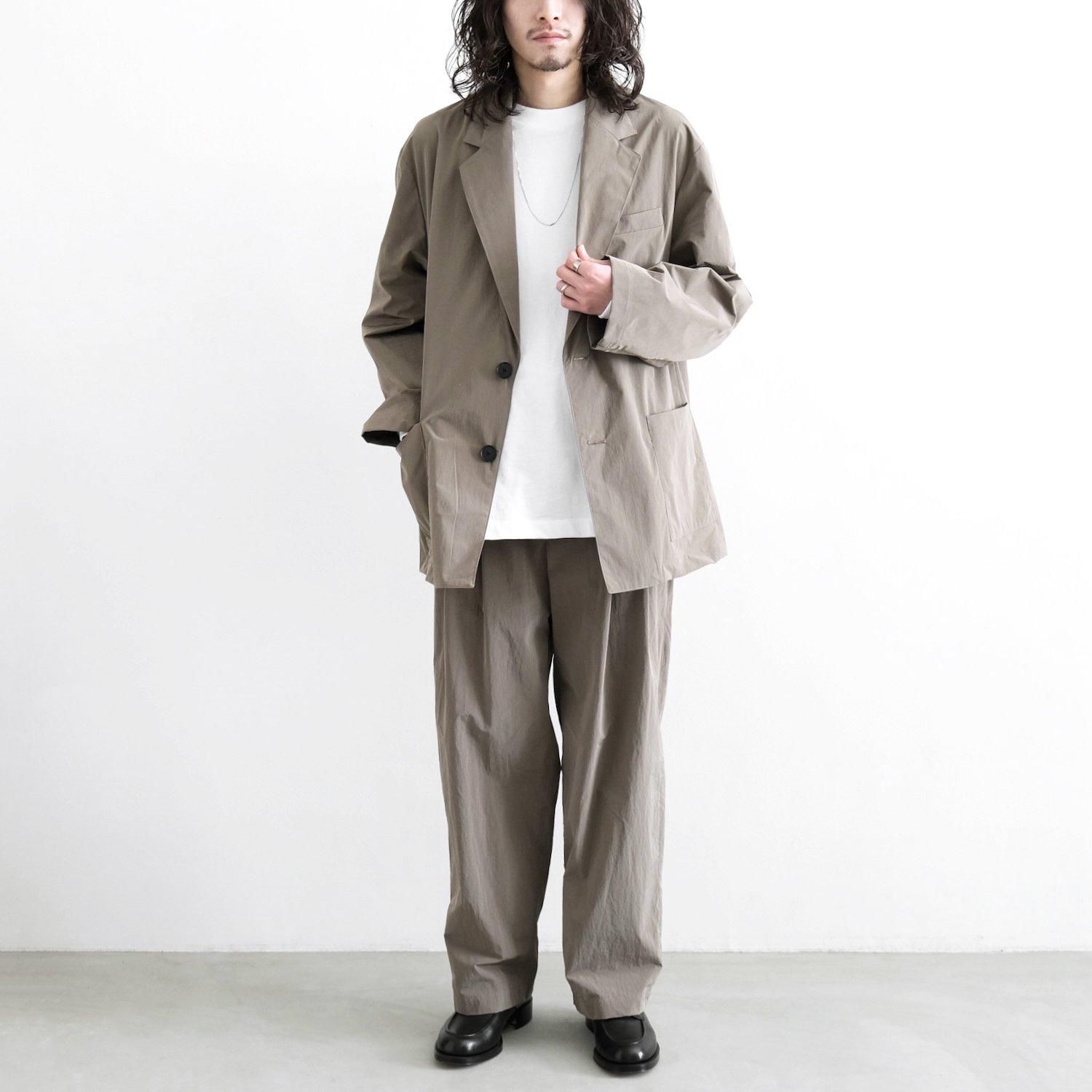 WINDPROOF NYLON SINGLE BREASTED JACKET [TAUPE] - WUNDER 大阪
