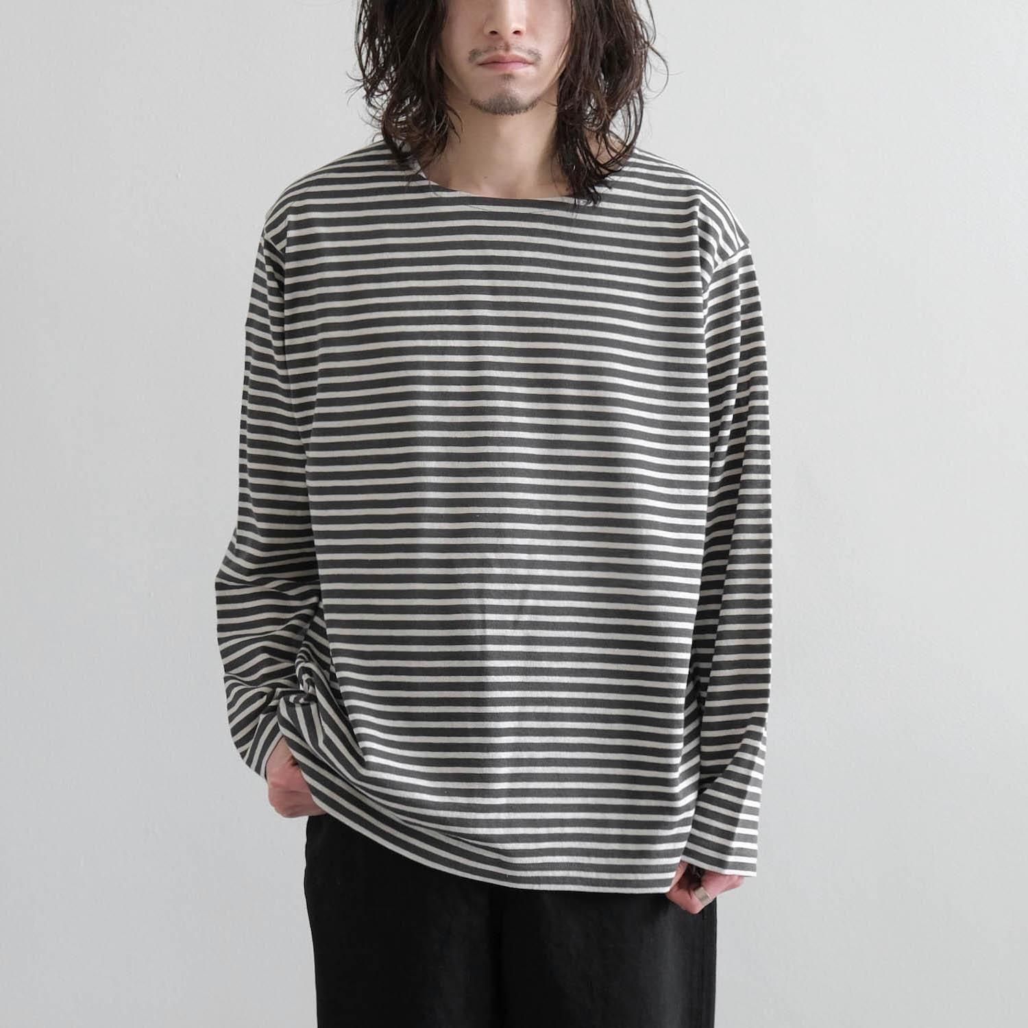 HIGH TWIST HEMP BASQUE SHIRT L/S [GRAYWHITE]