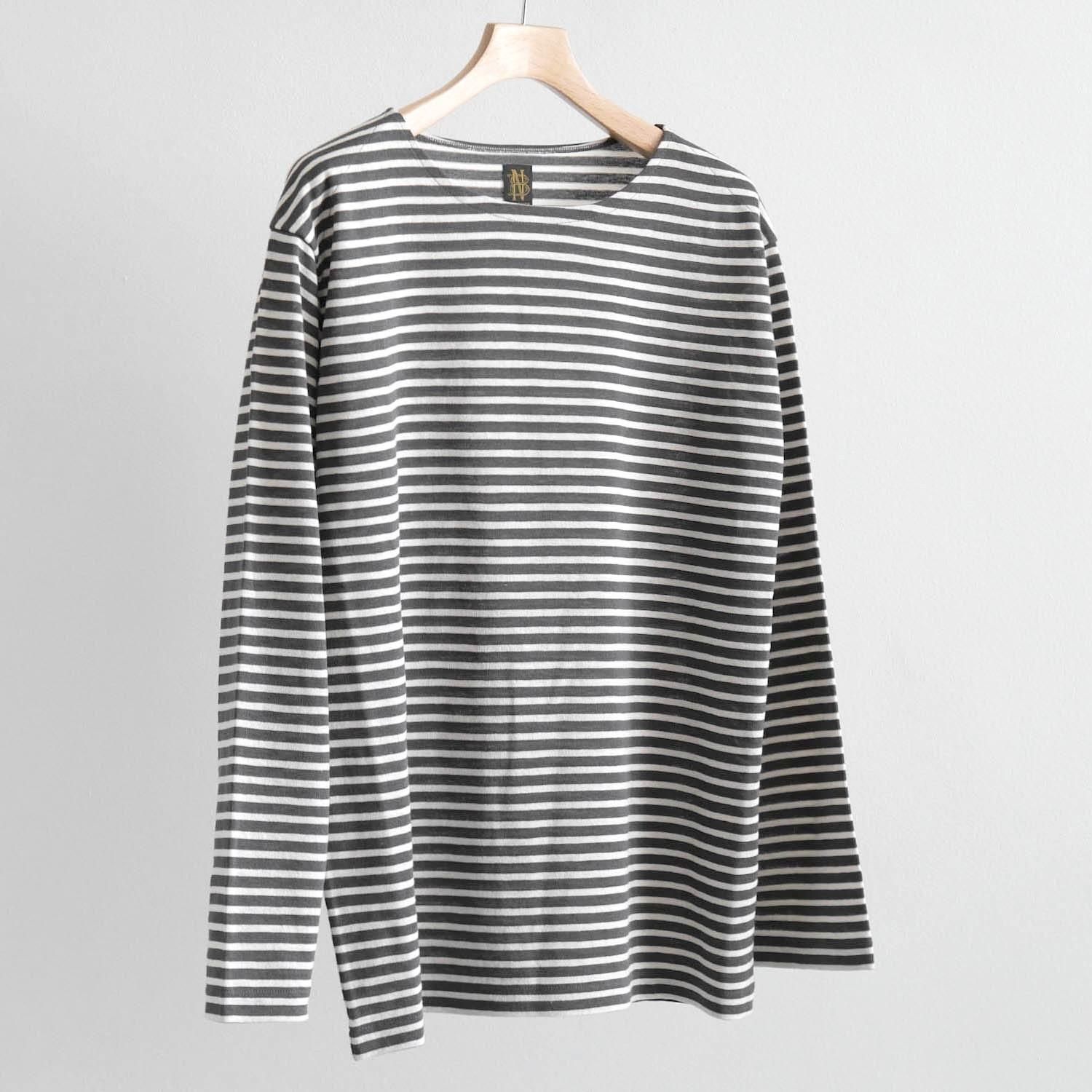 HIGH TWIST HEMP BASQUE SHIRT L/S [GRAYWHITE]