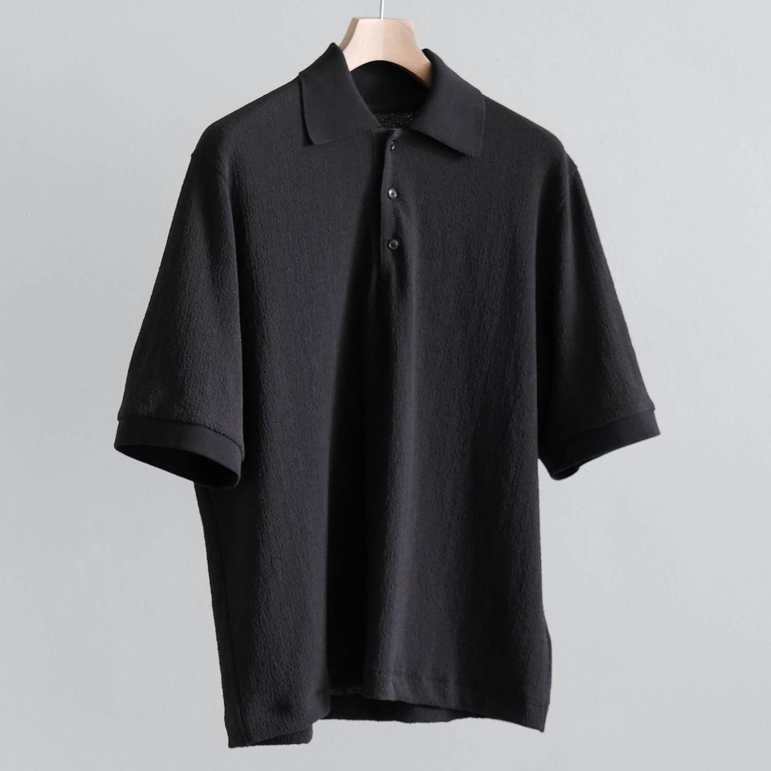 HARD TWIST ORSTRICH JERSEY HALF SLEEVE POLO SHIRT [CAVIAR]