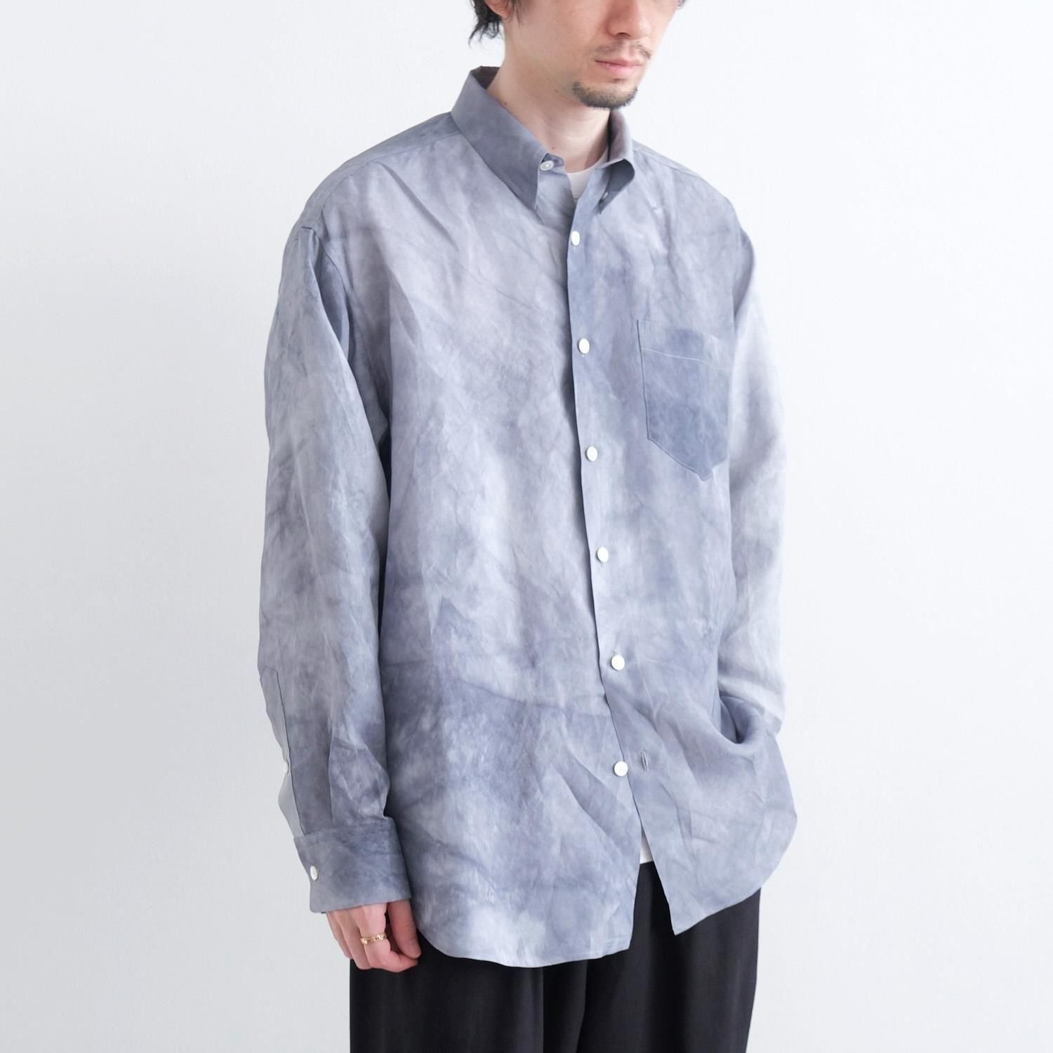 HIDDEN BD LONG SLEEVE SHIRTS [GRAY / COLD DYE] - WUNDER 大阪