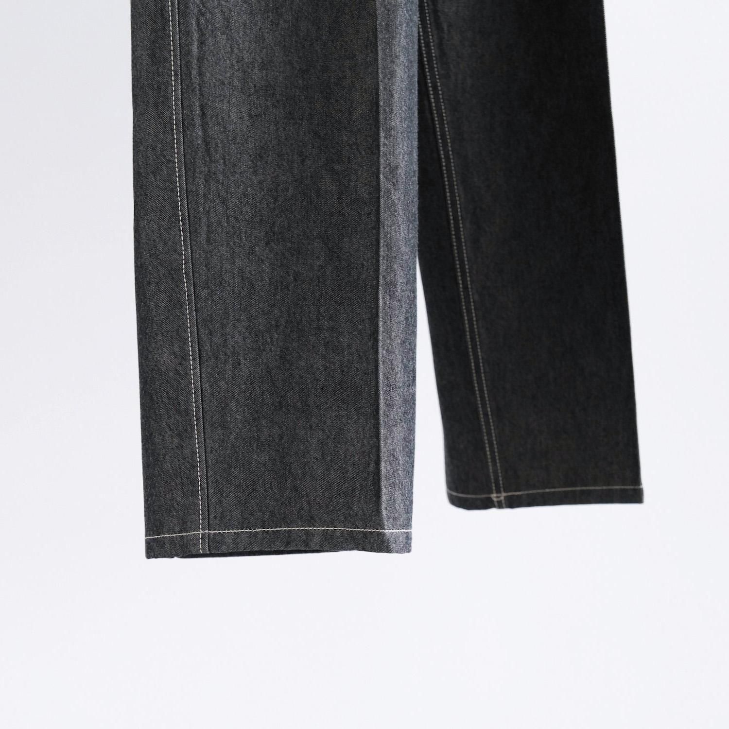 KUURA THE BELTED WIDE DENIM [GRAY] - WUNDER 大阪 セレクト