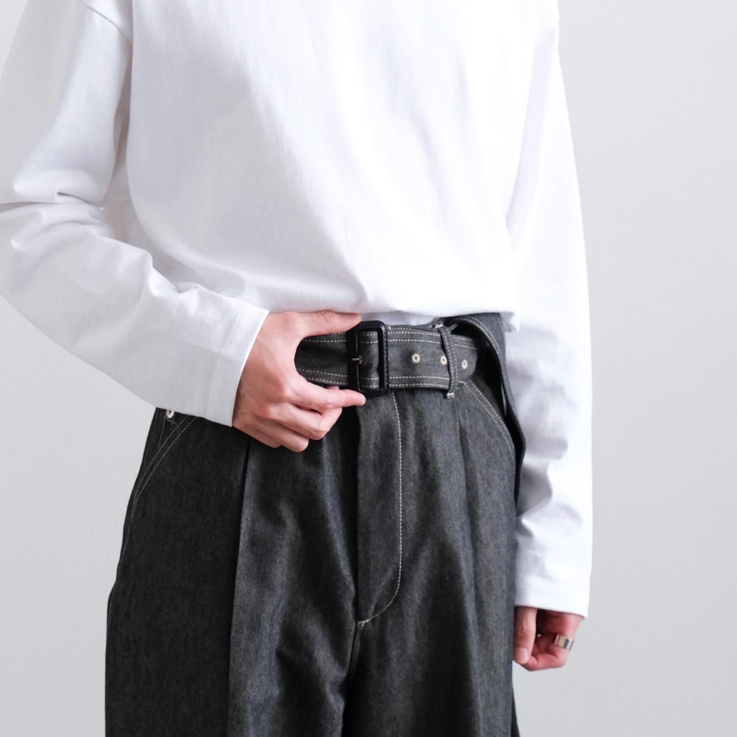KUURA THE BELTED WIDE DENIM [GRAY] - WUNDER 大阪 セレクト