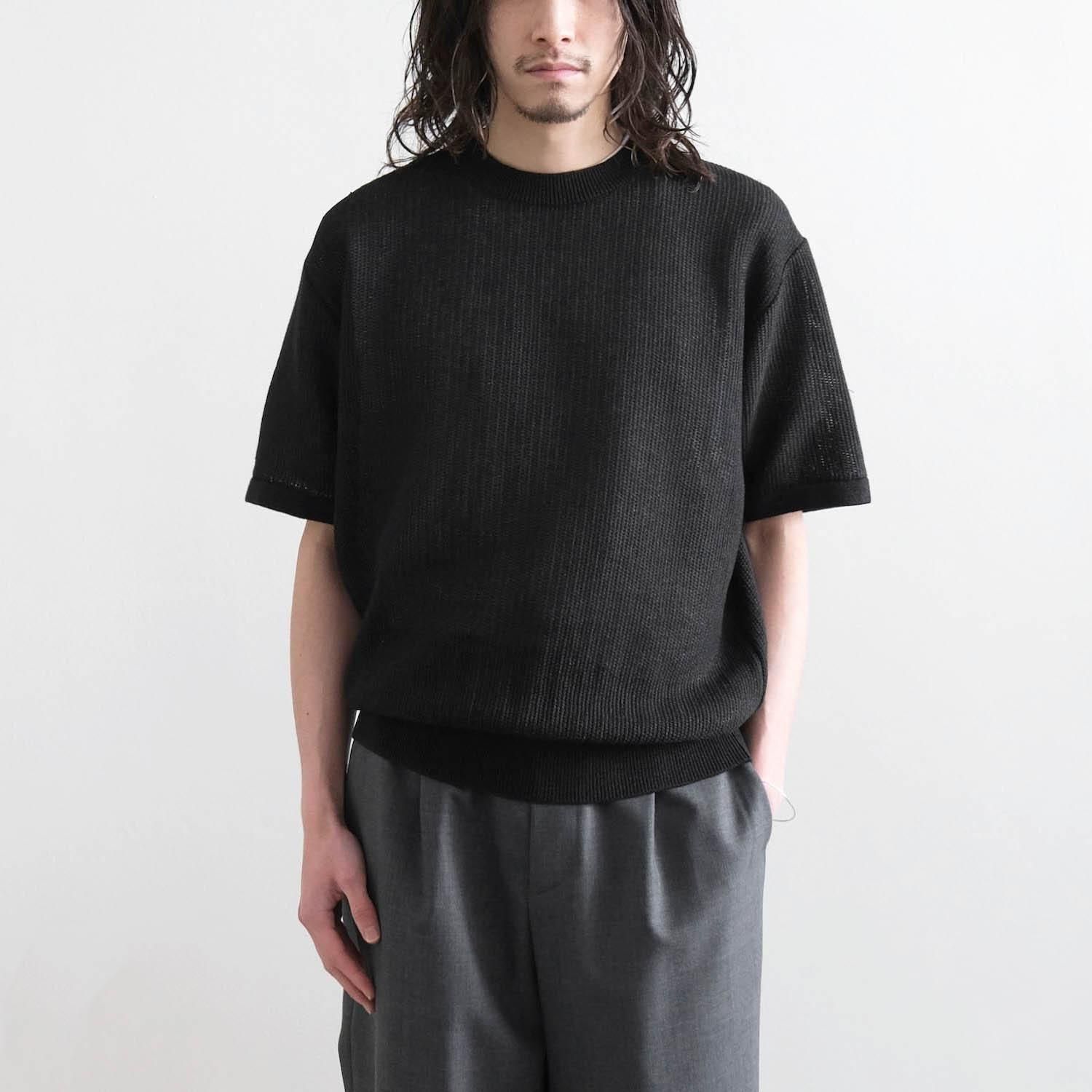 OX SUMMER KNIT CREW NECK S/S [BLACK] - WUNDER 大阪 セレクト