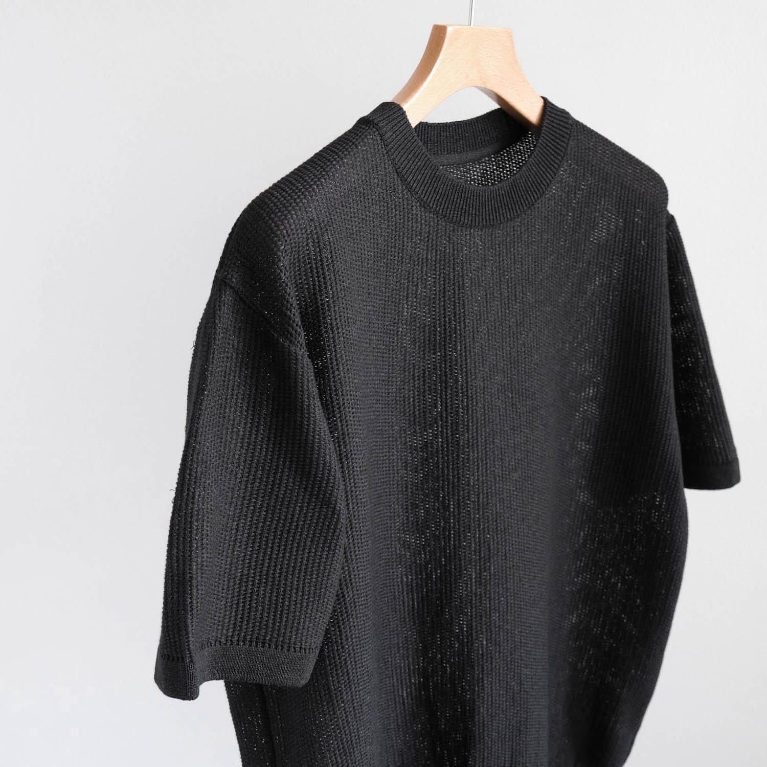 OX SUMMER KNIT CREW NECK S/S [BLACK] - WUNDER 大阪 セレクト