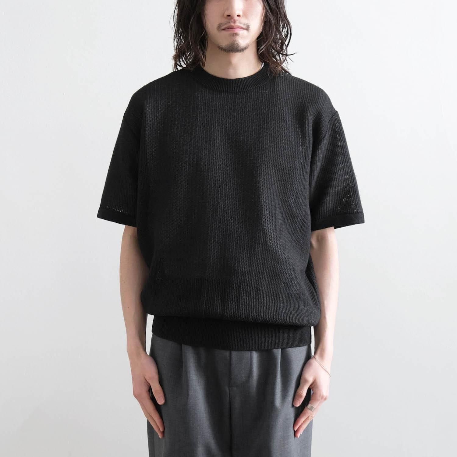 OX SUMMER KNIT CREW NECK S/S [BLACK] - WUNDER 大阪 セレクト