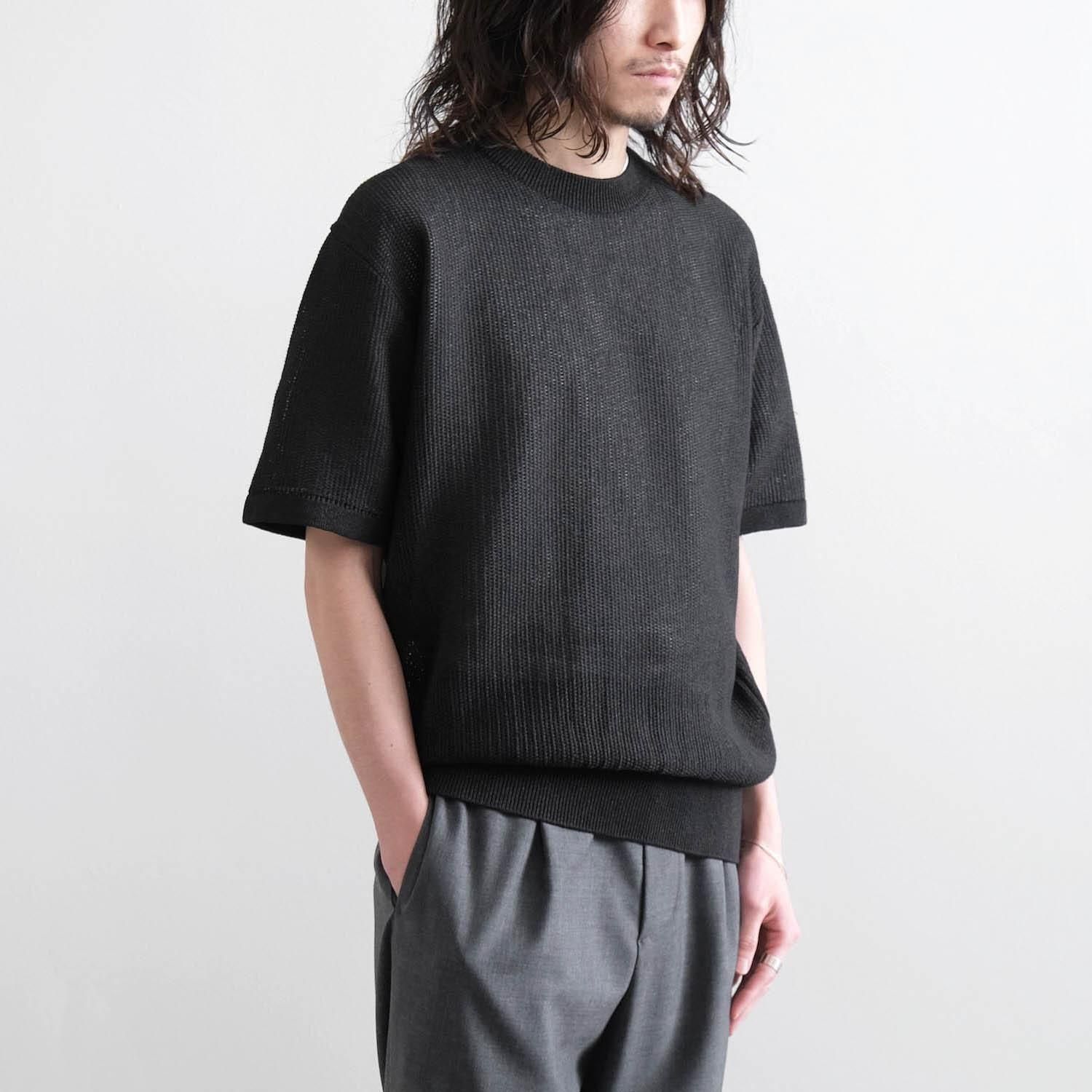 ★新春福袋2025★ SUMMER OX KNIT セレクト 大阪 WUNDER - [BLACK] S/S NECK CREW タレント・お笑い芸人