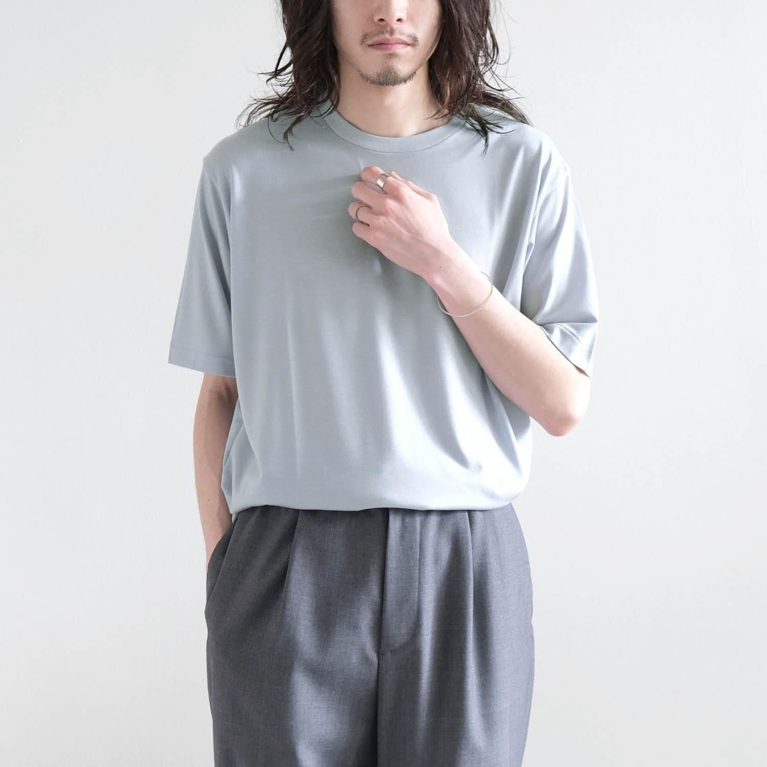 SUMMER WOOL T-SHIRT [GRAYSH SAX] - WUNDER 大阪 セレクト