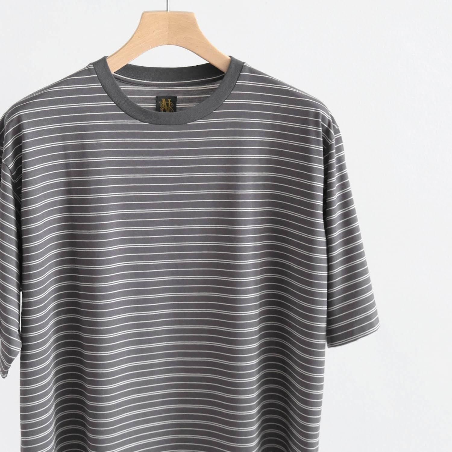 SUMMER WOOL T-SHIRT [CHARCOAL×WHITE] - WUNDER 大阪 セレクト