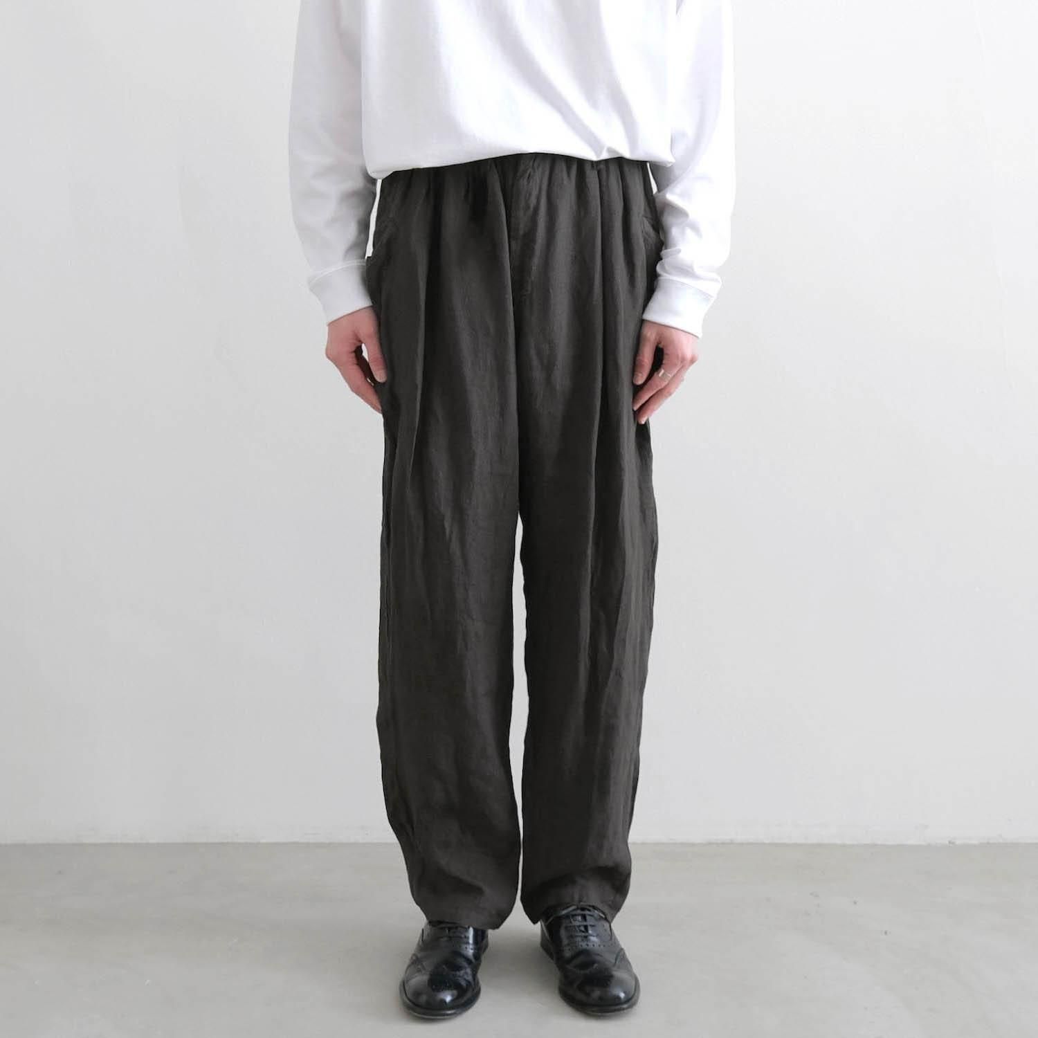 ドS LINEN GARMENT DYED EASY PANTS MUSOU [SUMI] - WUNDER 大阪