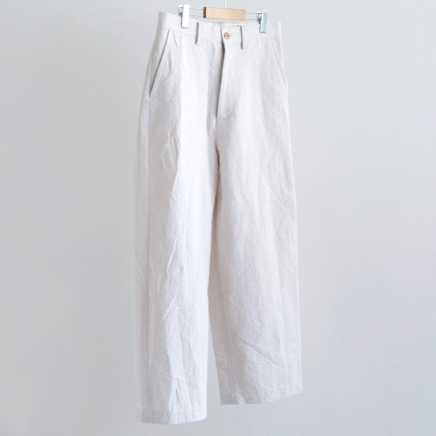 COTTON LINEN WORK PANTS [IVORY]