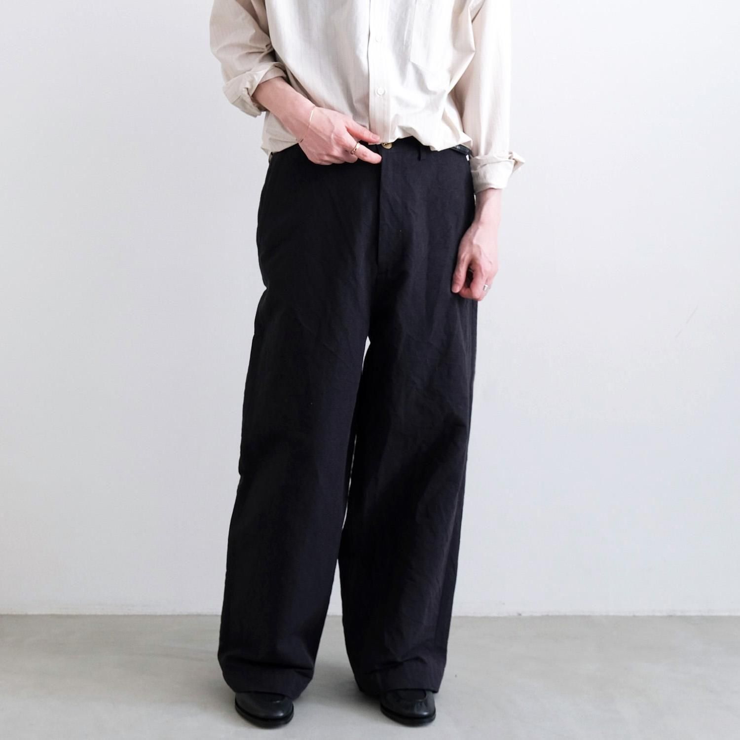 送料無料◆2025新品  PANTS WORK LINEN COTTON [BLACK] セレクト 大阪 WUNDER - エプロン・三角巾