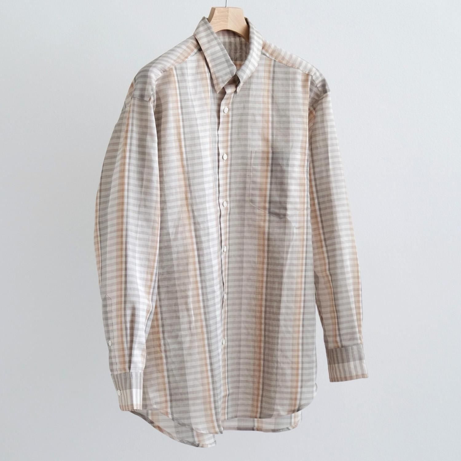 HIDDEN BD LONG SLEEVE SHIRTS [GRAY ORANGE CHECK]