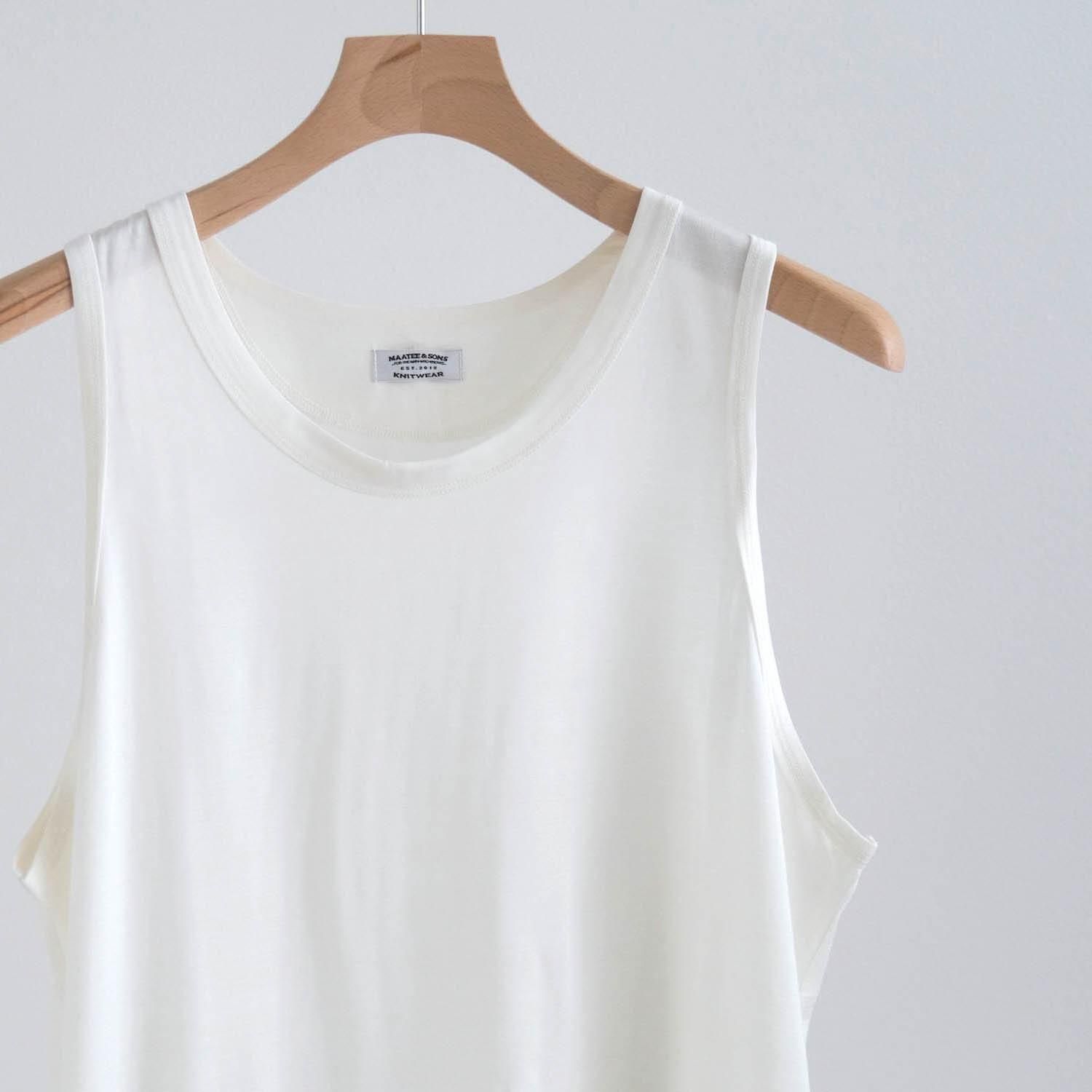 SILK 天竺 TANK TOP [WHITE] - WUNDER 大阪 セレクトショップ
