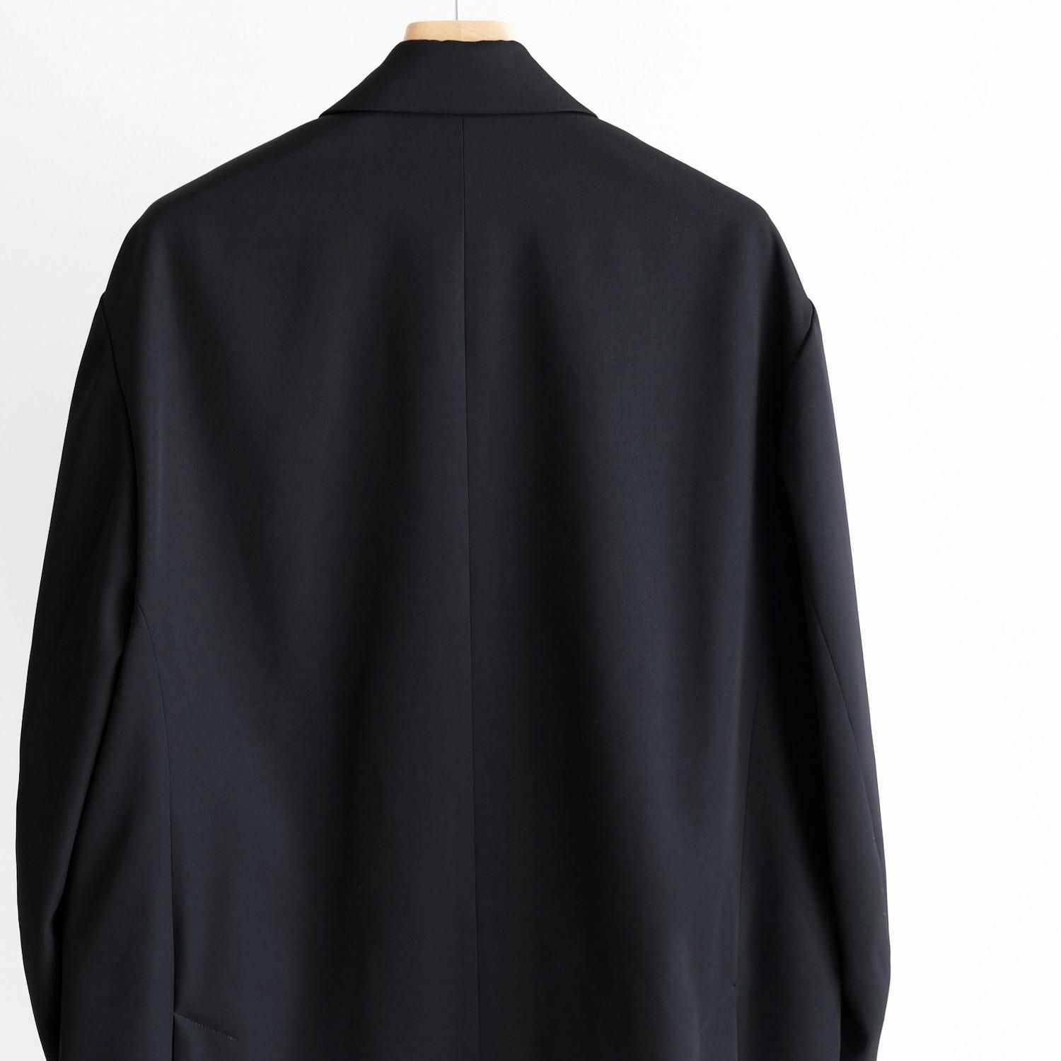 ブラック ダブルブレスト ジャンパー ウールギャバジン ダブルブレストジャケット（18-05JM01-205