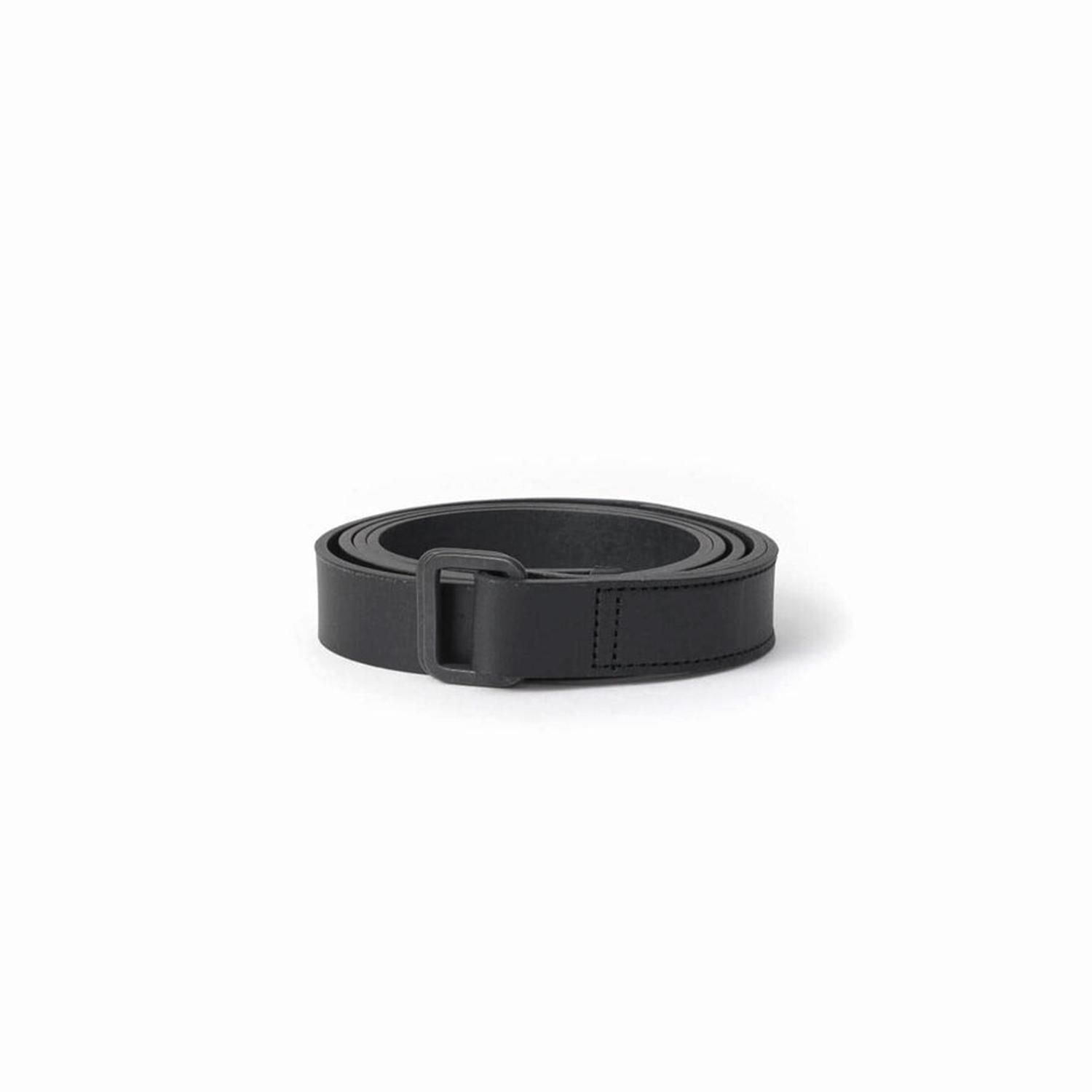 RECTANGLE BUCKLES LEATHER BELT [BLACK]