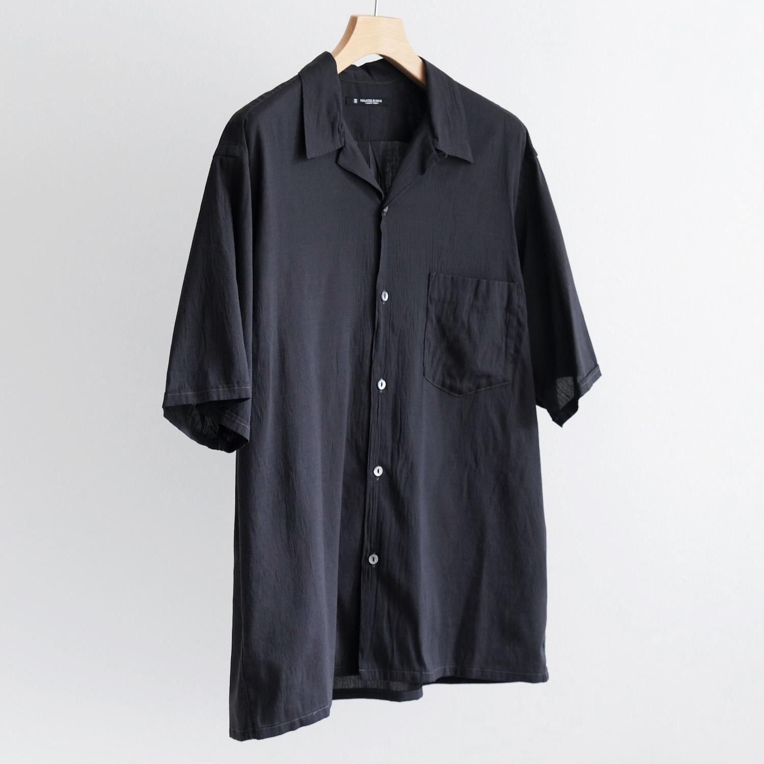 S/S SLEEVE OPEN COLLAR SHIRTS [BLKSHAMBRAY]