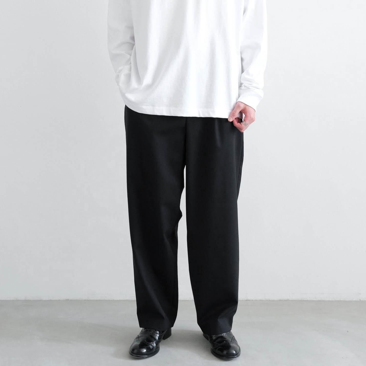 H TROPICAL WOOL MOHAIR SLIT PANTS パンツ M黒 H BEAUTY＆YOUTH エイチ 22SS WOOL MOHAIR GENTLE TAPERED PANTS