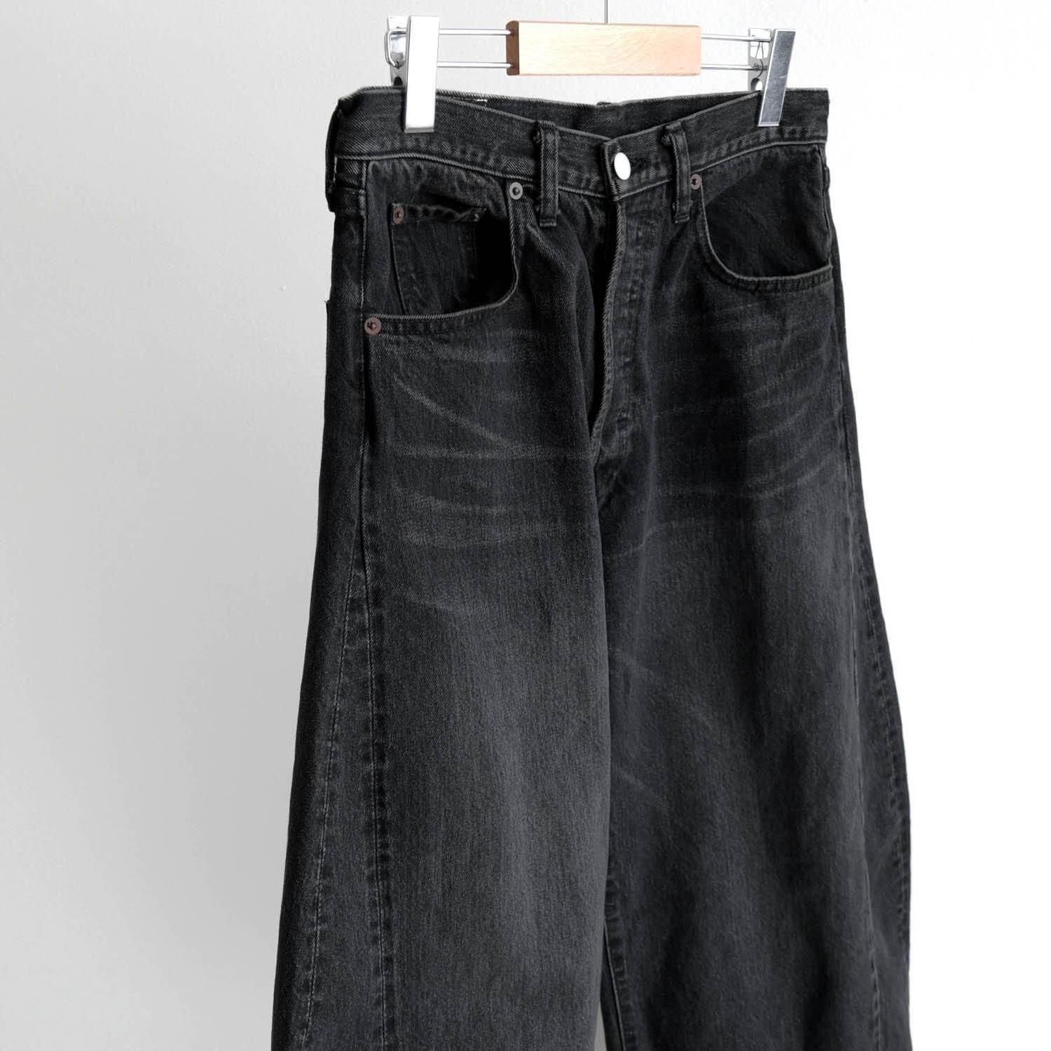 DEFORMATION WIDE DENIM JEANS [BLACK] - WUNDER 大阪 セレクト