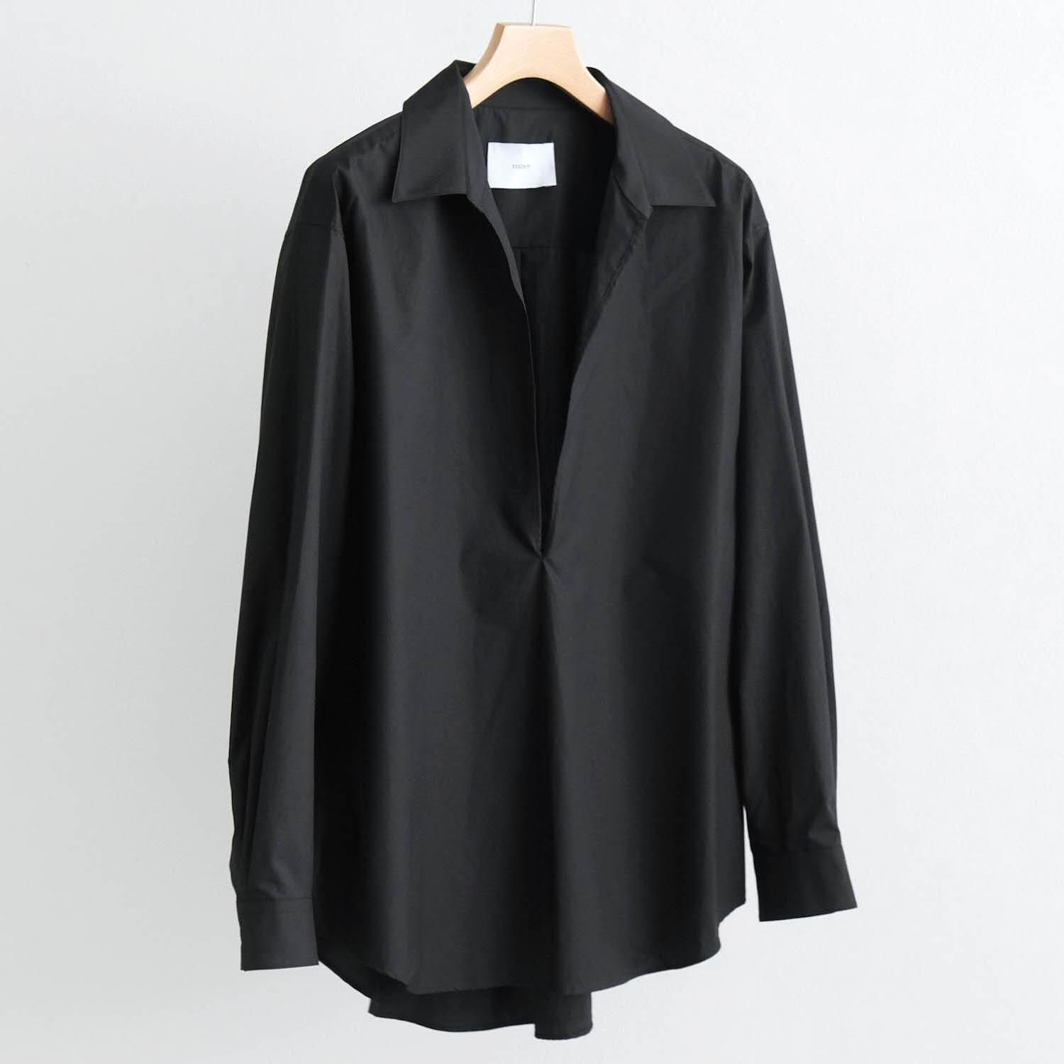 SUVIN COTTON OVERSIZED SKIPPER SHIRT [BLACK] - WUNDER 大阪