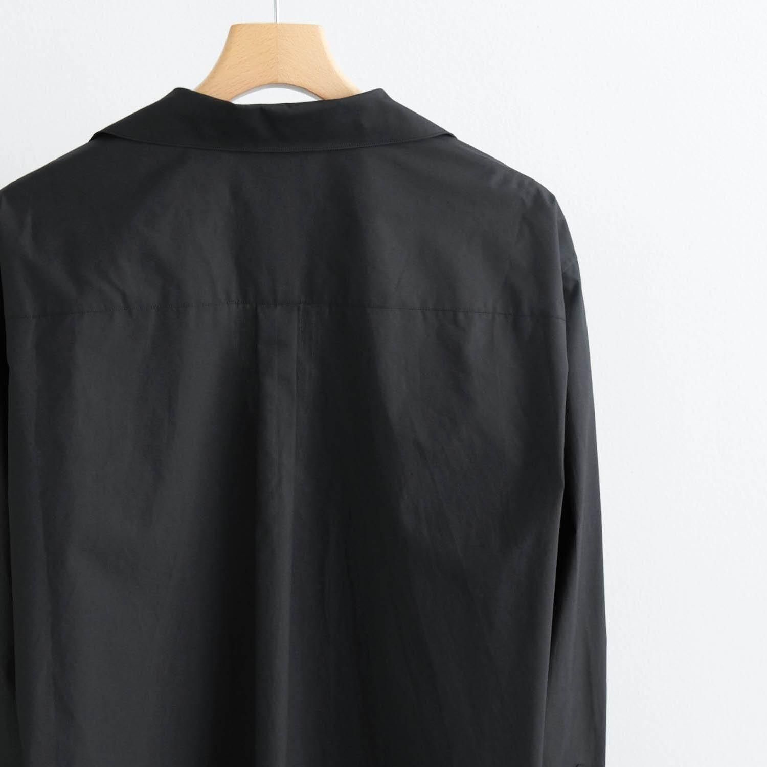 SUVIN COTTON OVERSIZED SKIPPER SHIRT [BLACK] - WUNDER 大阪