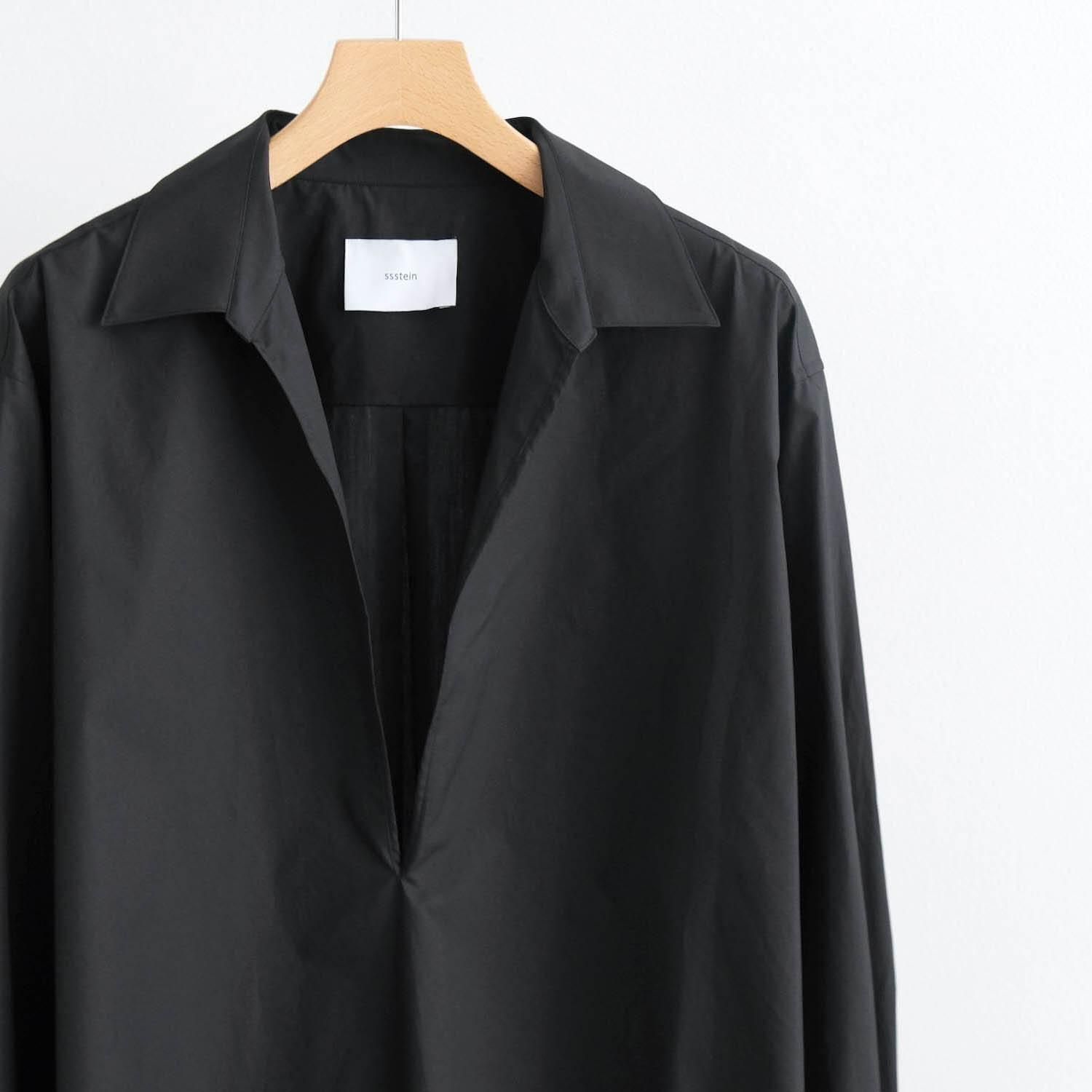 SUVIN COTTON OVERSIZED SKIPPER SHIRT [BLACK] - WUNDER 大阪