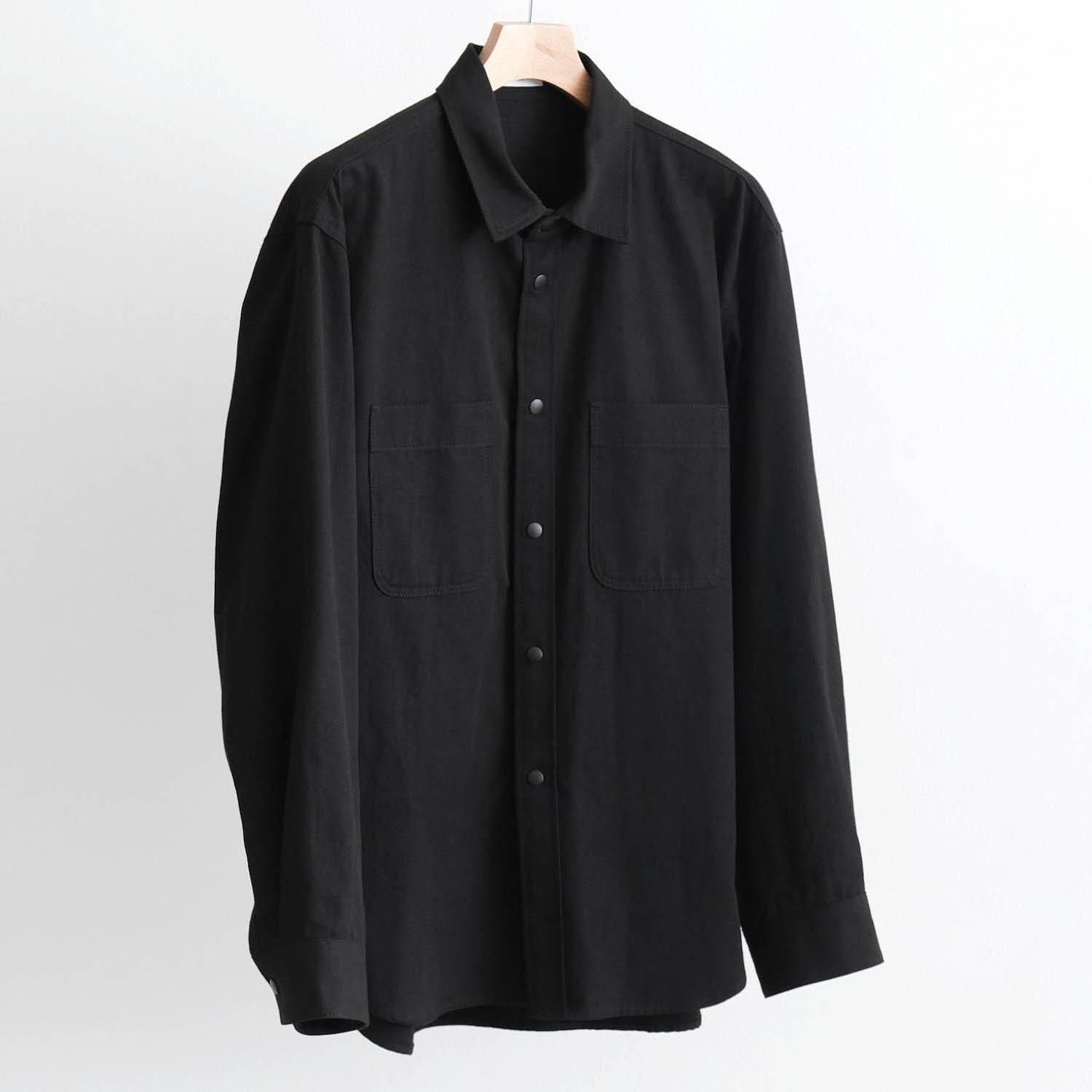 HARD WASHED COTTON SHIRT JACKET [BLACK]