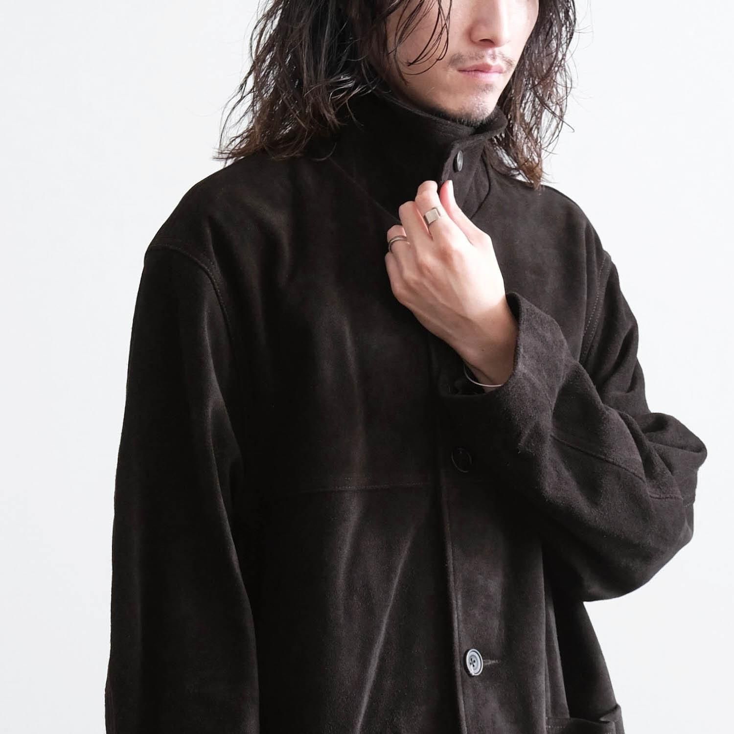ssstein スエード　レザー　カージャケット　ダークブラウン COW SUEDE CAR JACKET [DARK BROWN] - WUNDER 大阪 セレクトショップ