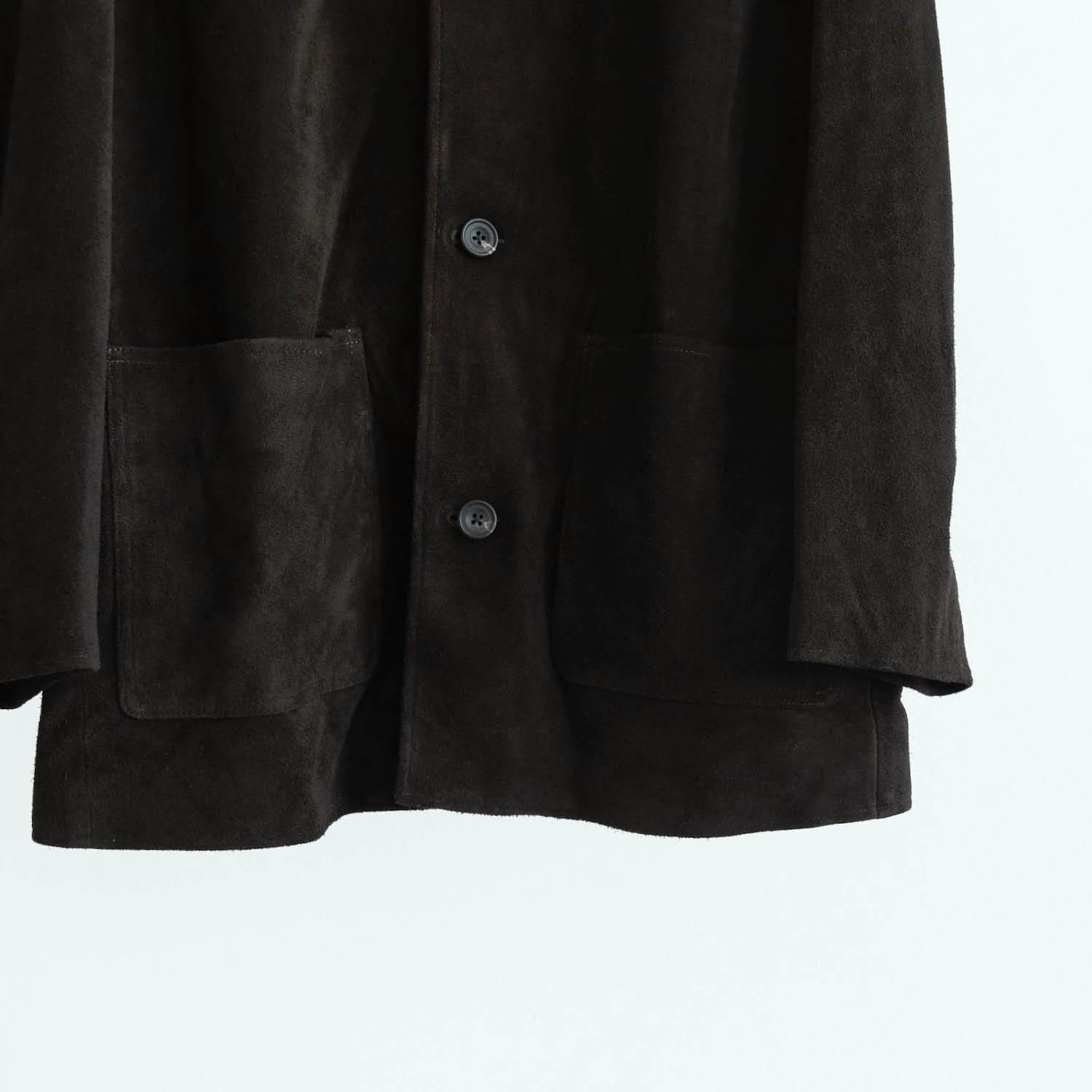 COW SUEDE CAR JACKET [DARK BROWN] - WUNDER 大阪 セレクトショップ