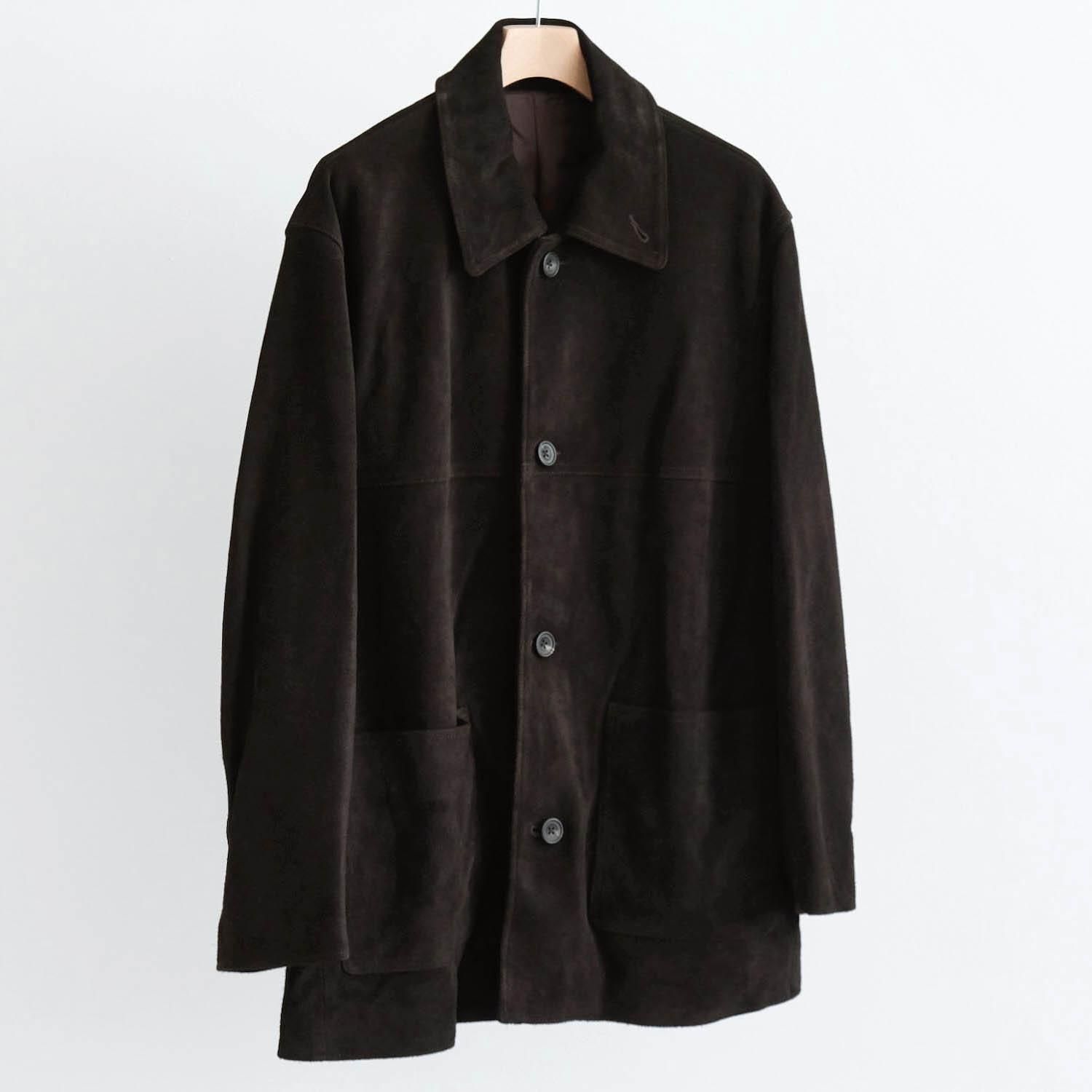 COW SUEDE CAR JACKET [DARK BROWN]
