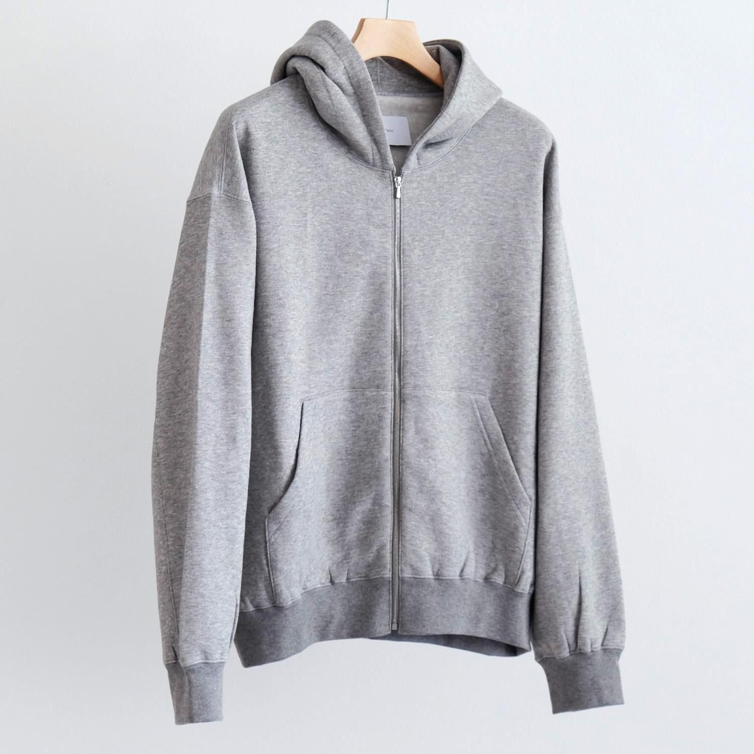YAK/COTTON SWEAT ZIP HOODY [TOP GRAY] - WUNDER 大阪 セレクト