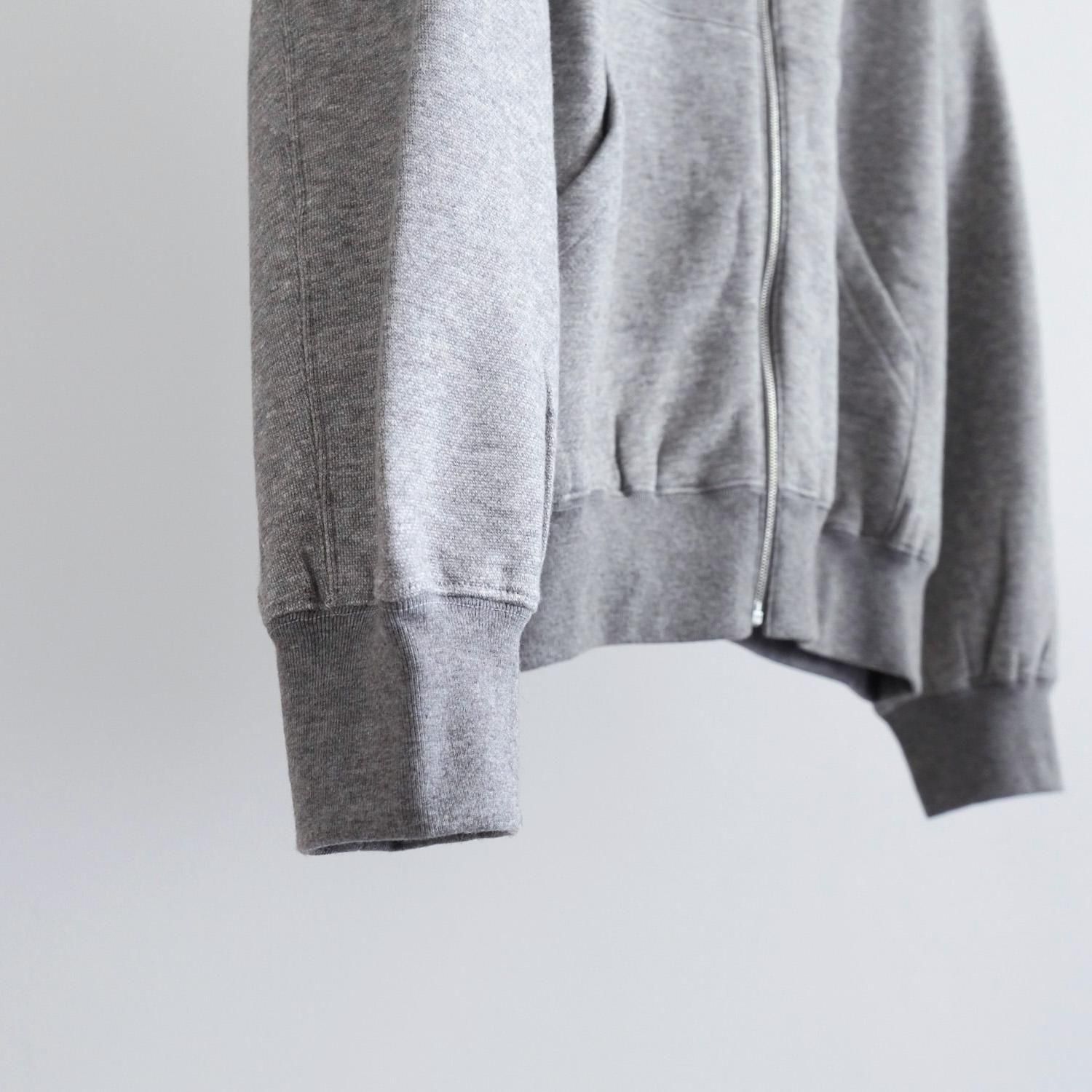 YAK/COTTON SWEAT ZIP HOODY [TOP GRAY] - WUNDER 大阪 セレクト