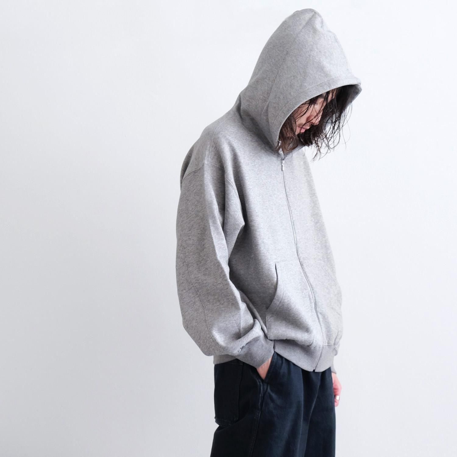 YAK/COTTON SWEAT ZIP HOODY [TOP GRAY] - WUNDER 大阪 セレクト