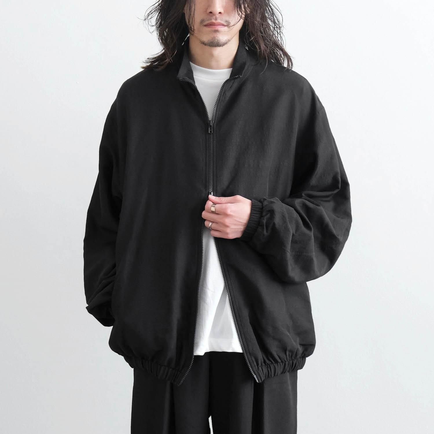 WOOL/SILK SHIRRED LIGHT ZIP JACKET [BLACK] - WUNDER 大阪