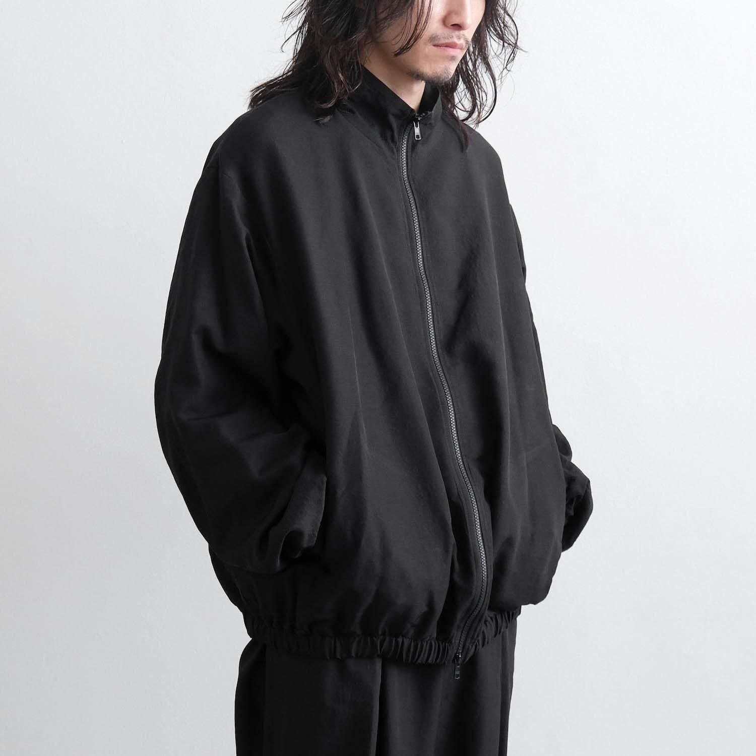 WOOL/SILK SHIRRED LIGHT ZIP JACKET [BLACK] - WUNDER 大阪