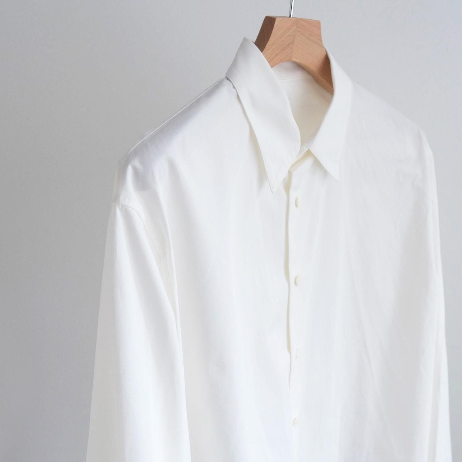 CLEAR HEAVY BROADCLOTH OVERSIZED SHIRT [SNOW WHITE] - WUNDER 大阪