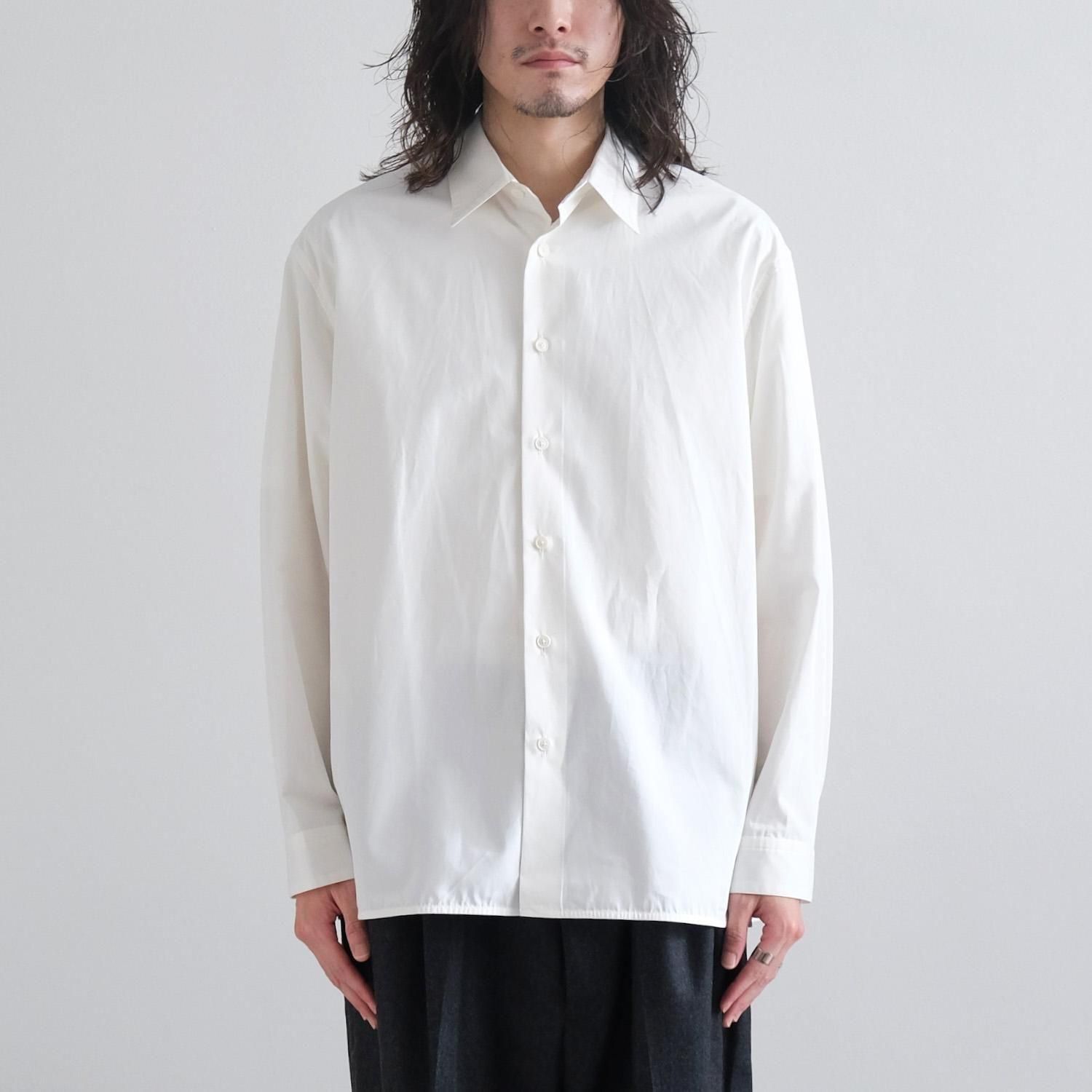 CLEAR HEAVY BROADCLOTH OVERSIZED SHIRT [SNOW WHITE] - WUNDER 大阪