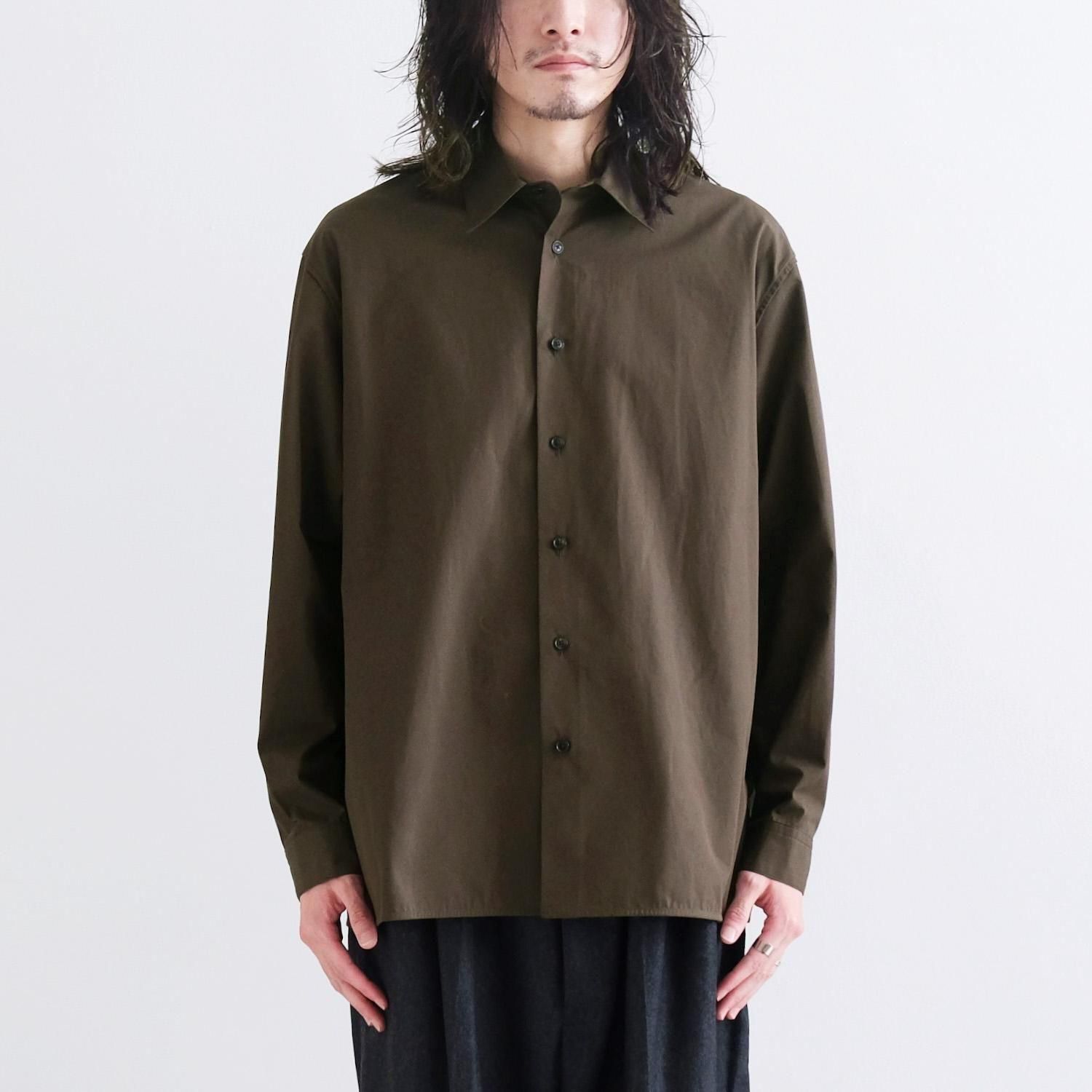 CLEAR HEAVY BROADCLOTH OVERSIZED SHIRT [TURKISH COFFEE] - WUNDER