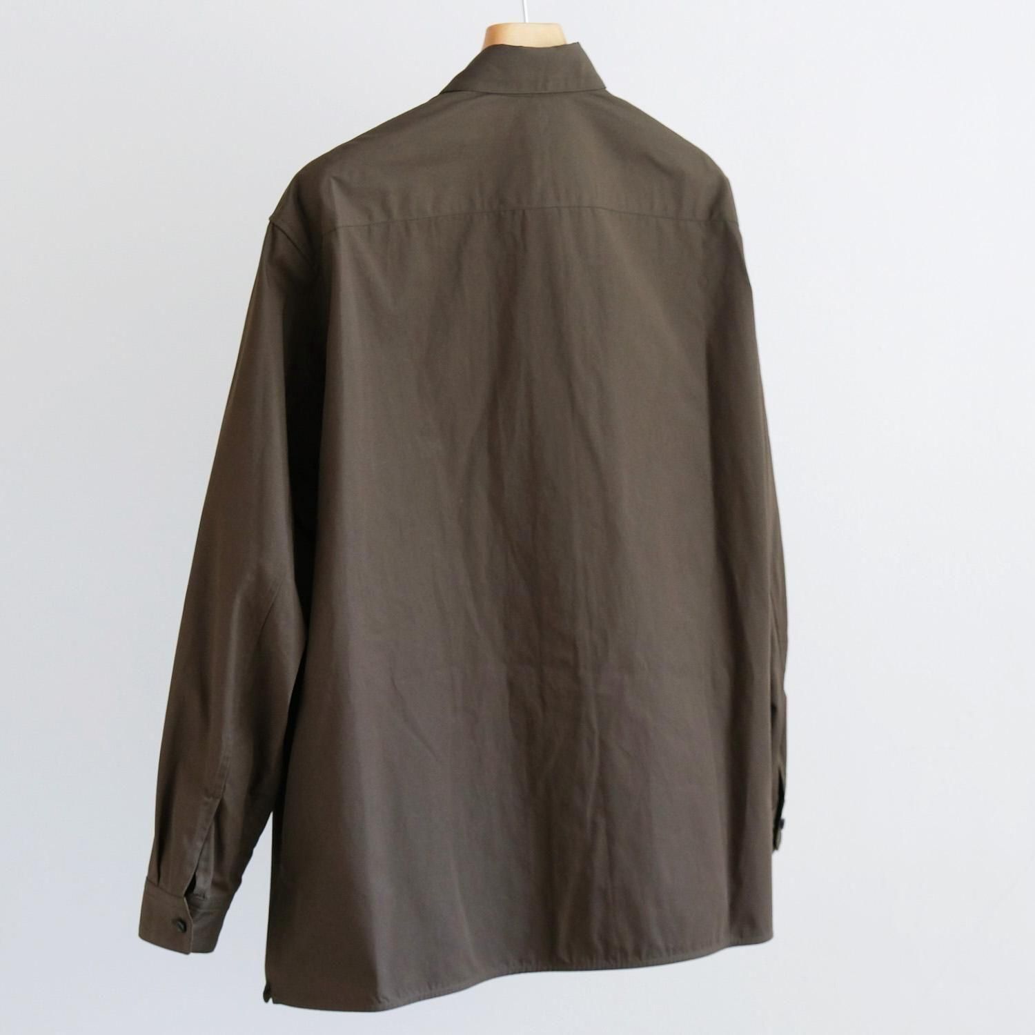CLEAR HEAVY BROADCLOTH OVERSIZED SHIRT [TURKISH COFFEE] - WUNDER