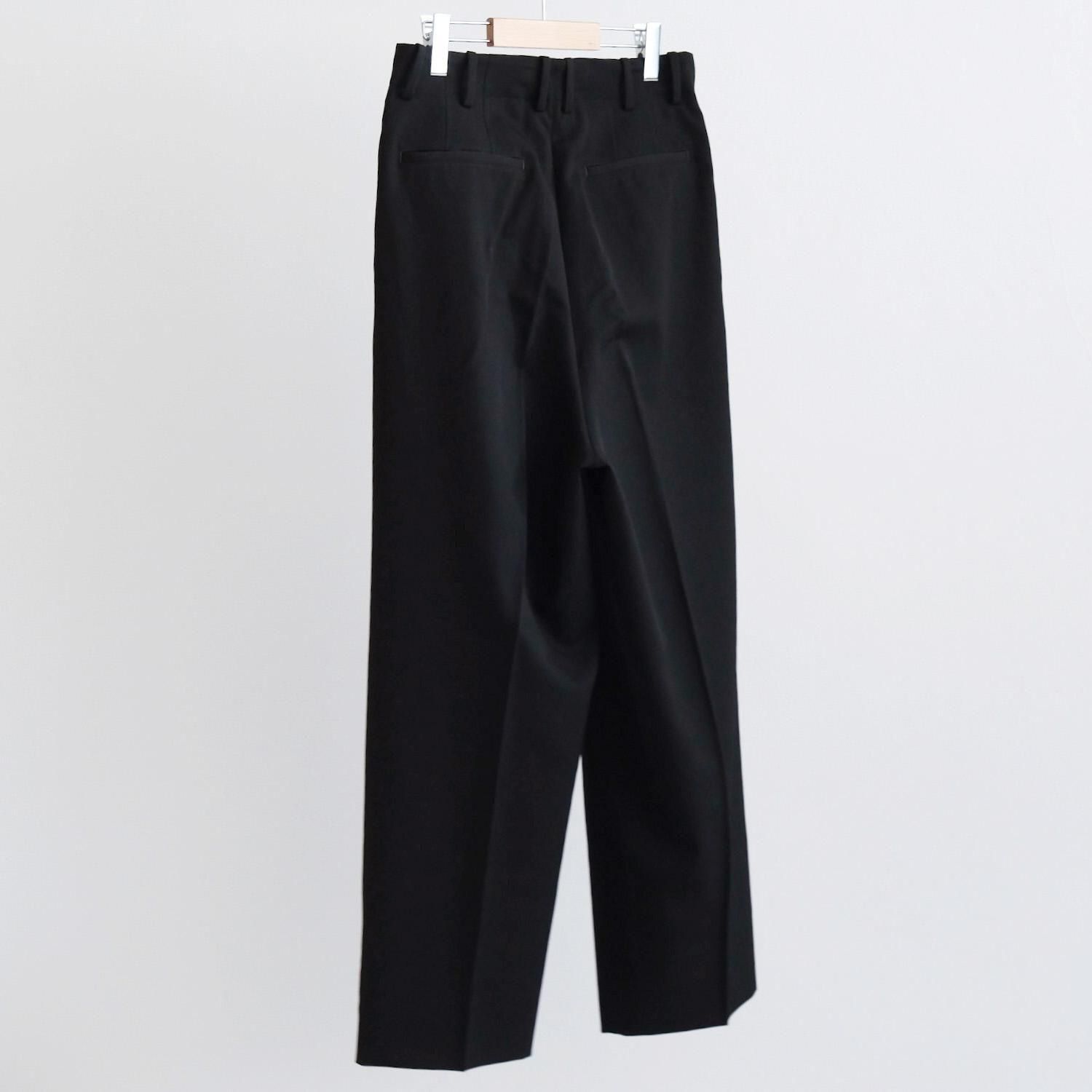 WOOL GABARDINE DRAPING 5-TUCK TROUSERS [BLACK] - WUNDER 大阪