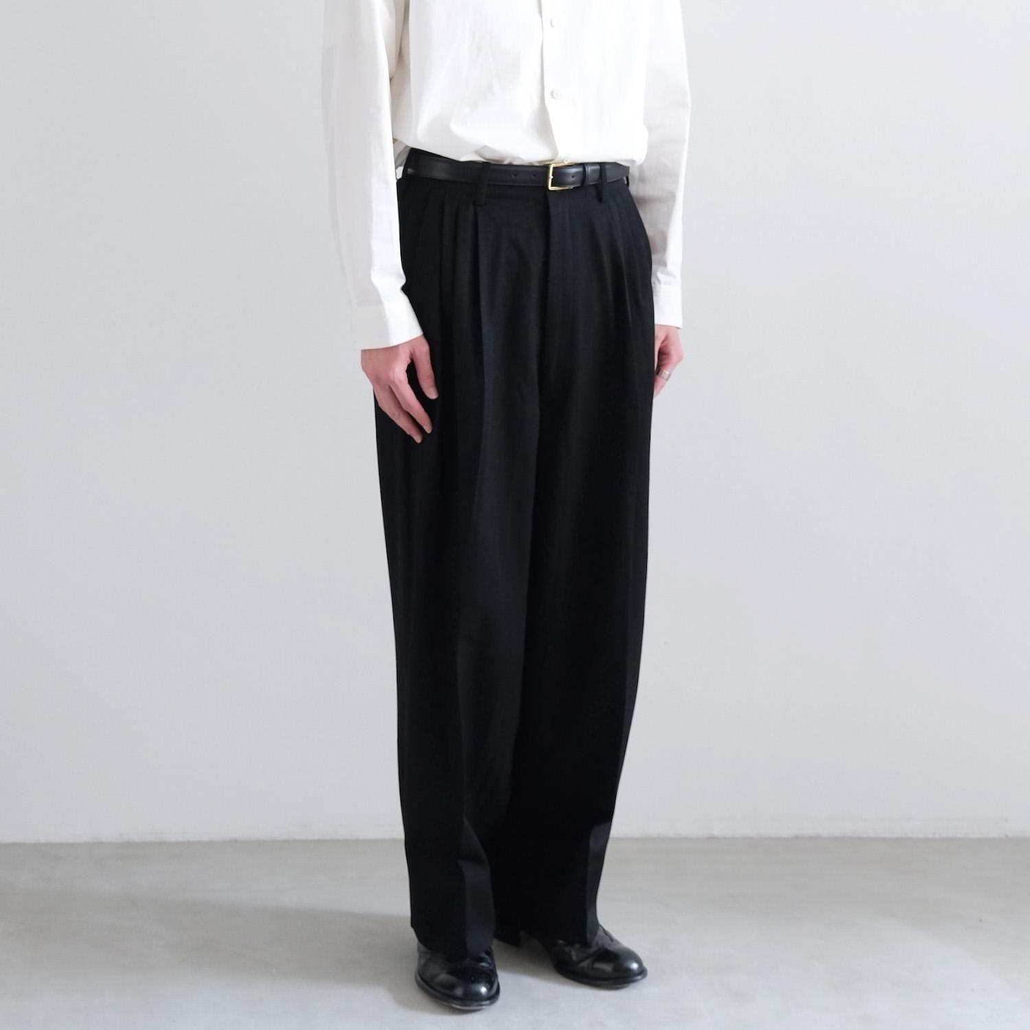 nonnotte Wool Gabardine Pleats Trousers nonotte GABARDINE TROUSERS