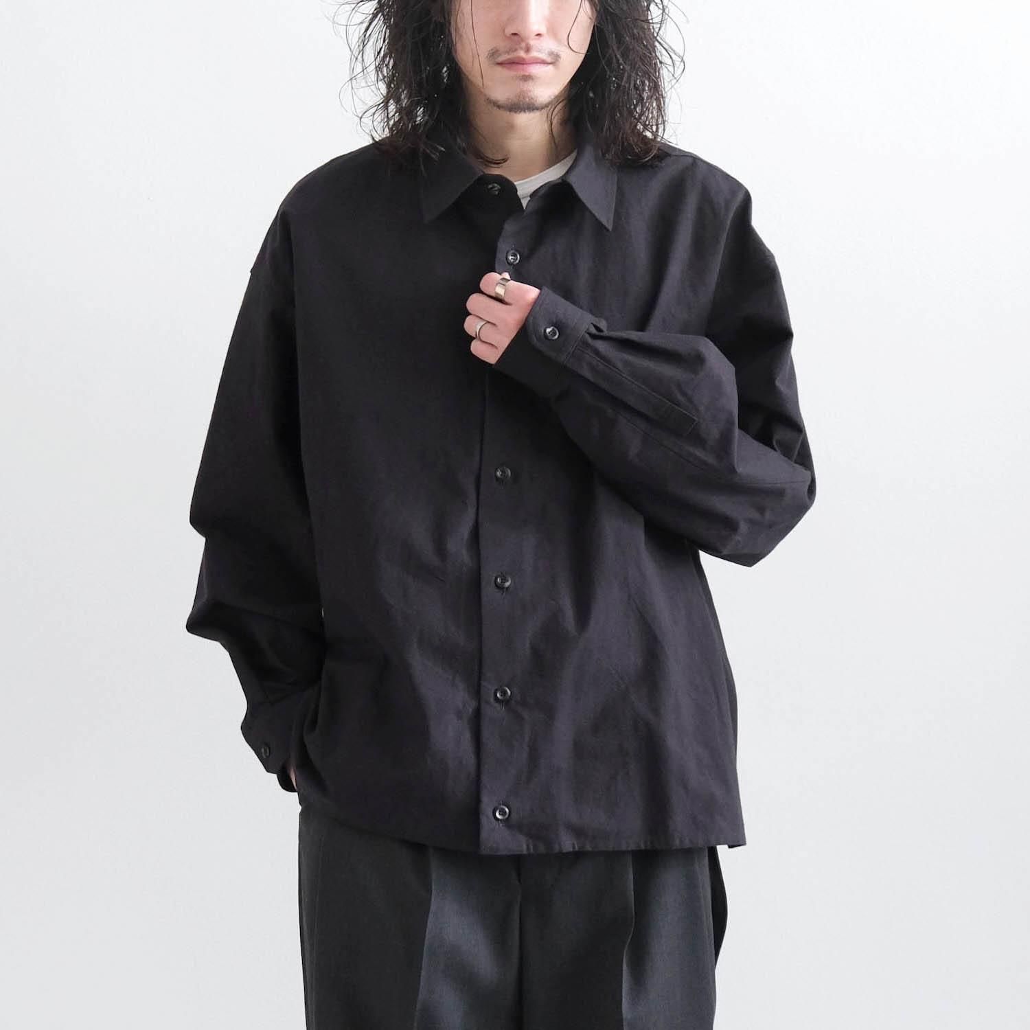 THE RERACS 25SS ザリラクス　ウールバルーンシャツ THE RERACS(ザ・リラクス)｜【MEN】バルーンシャツ/ブラック の